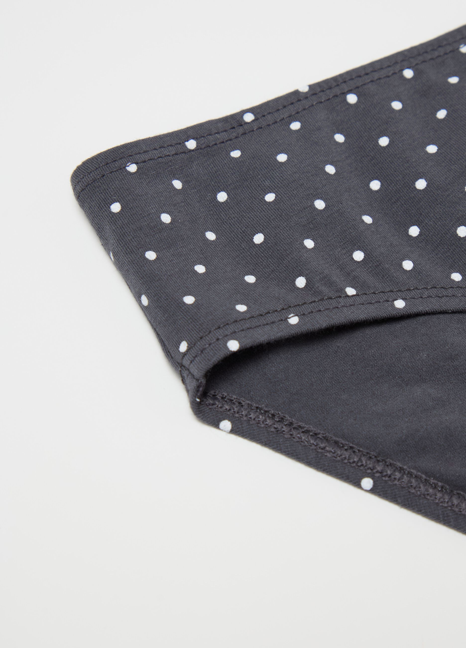 Organic cotton briefs with polka dot pattern