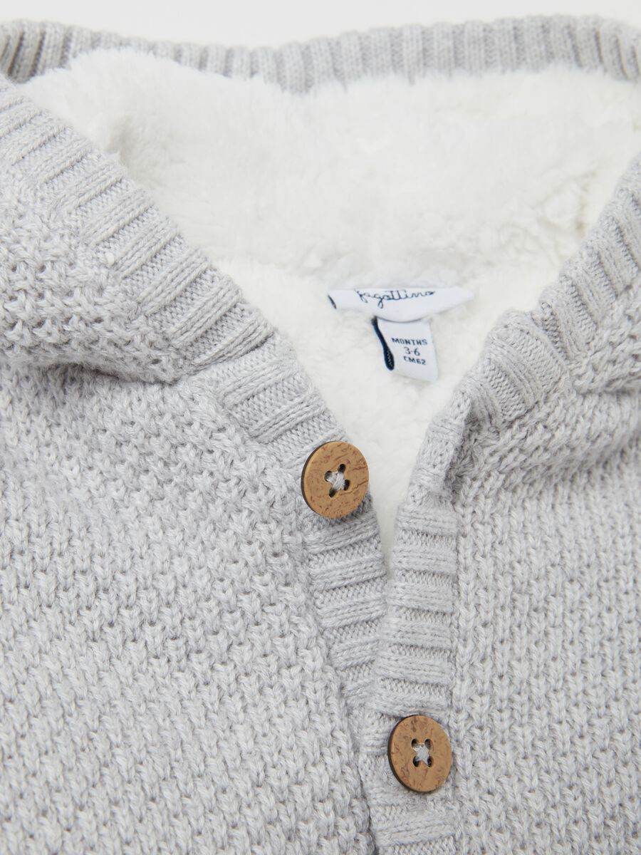 Giacca in maglia con cappuccio interno in sherpa_2