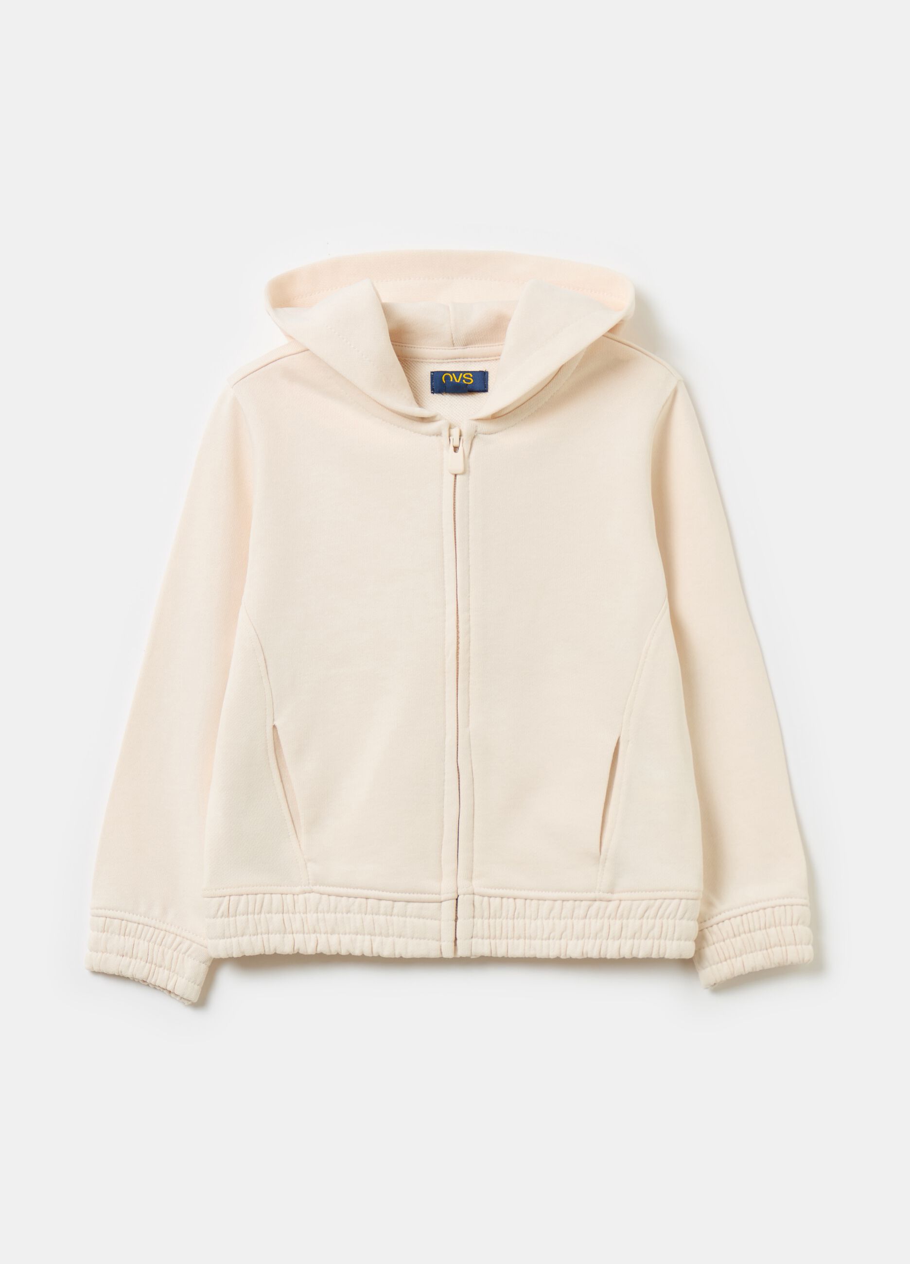 Essential organic cotton full-zip sweatshirt with hood