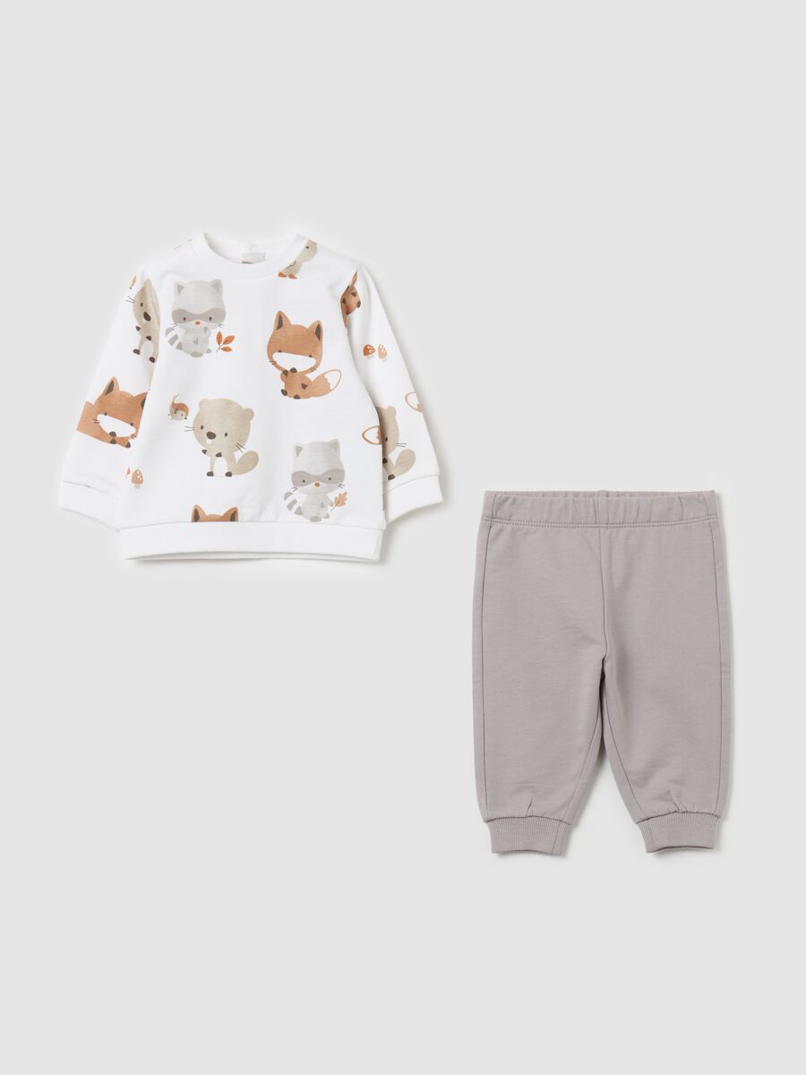 Jogging set in cotone bio stampa animaletti_0