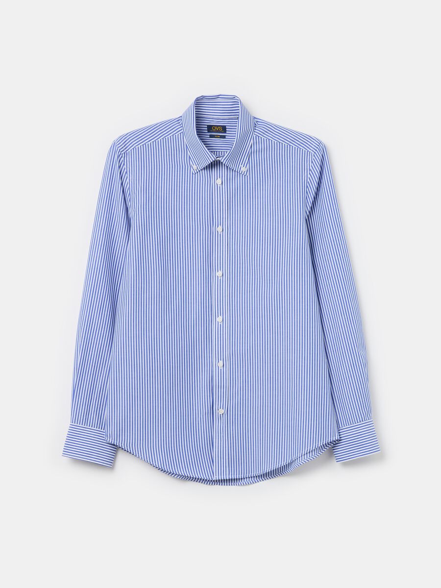 Slim-fit striped shirt with button-down collar_4