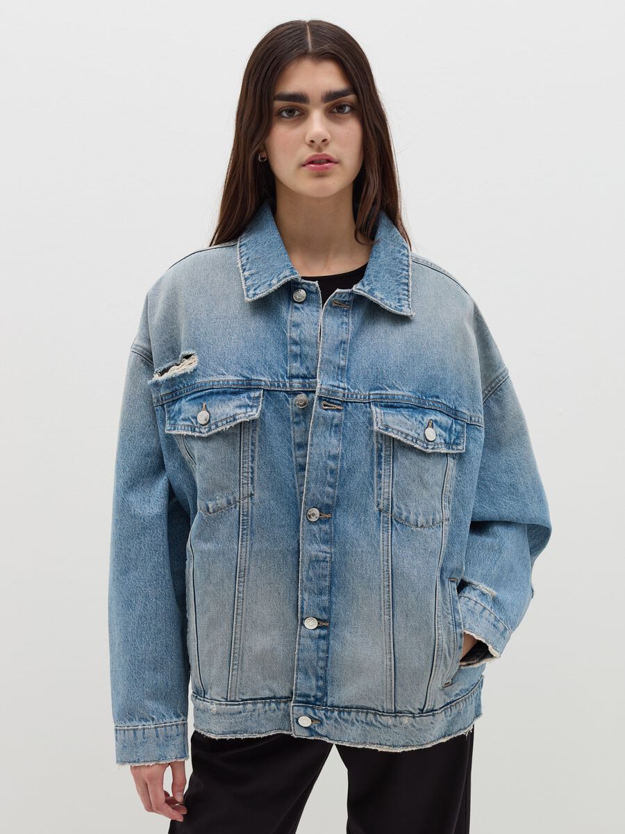 Denim jacket with abrasions_1