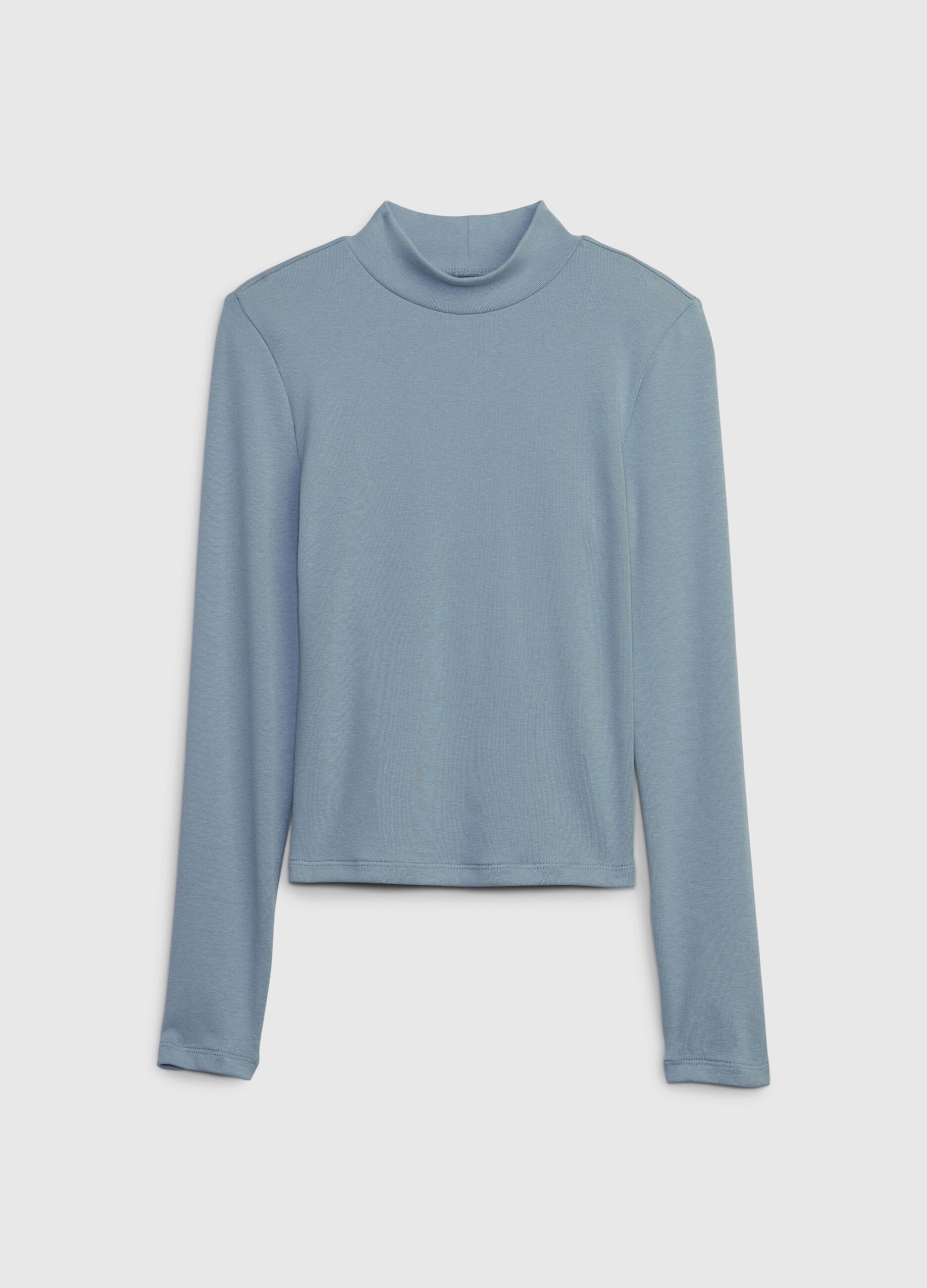 T-shirt a maniche lunghe mock neck