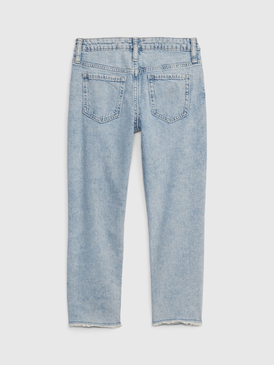 Mid-rise girlfriend jeans with worn look_1