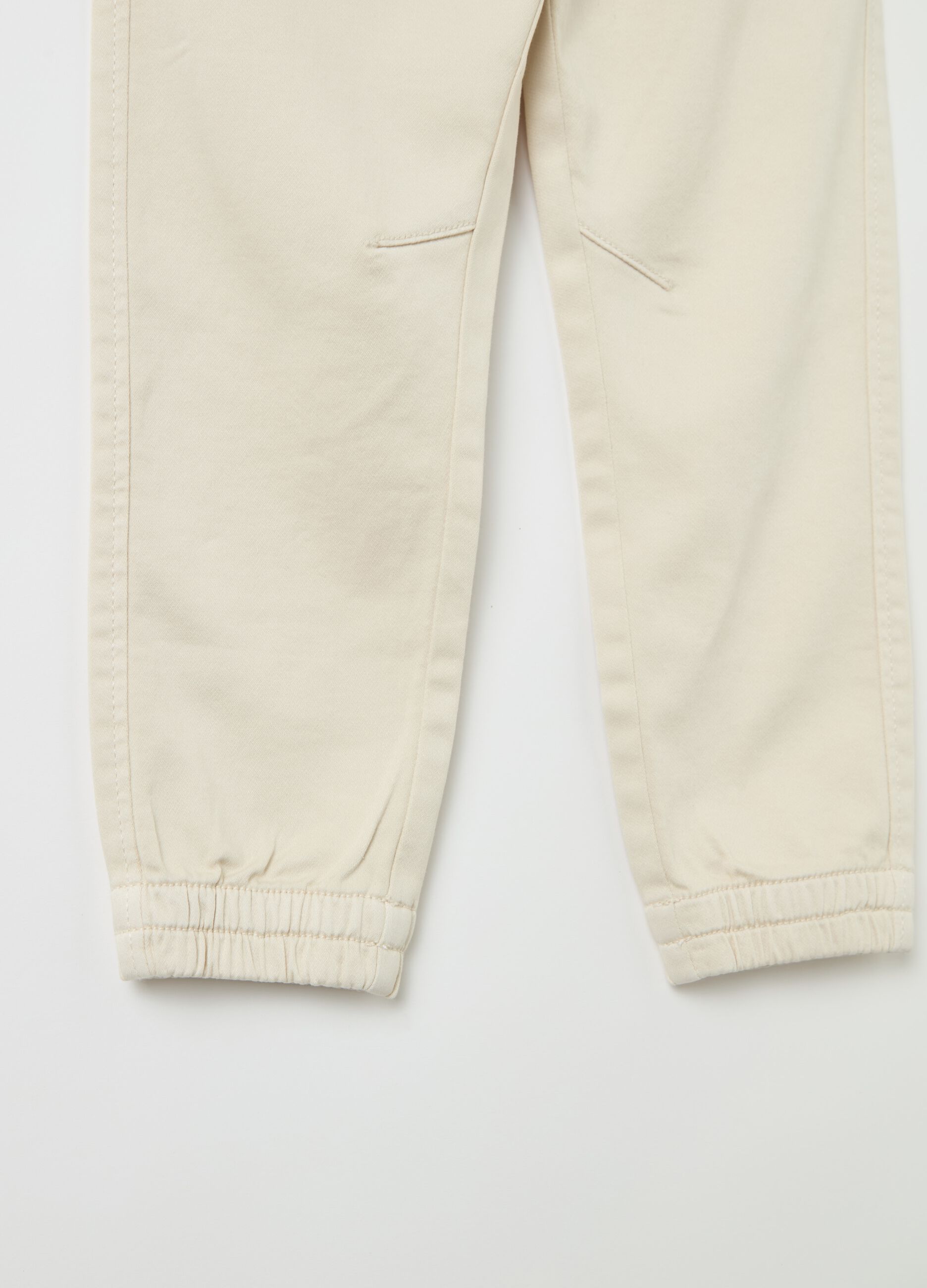 Stretch cotton joggers with drawstring