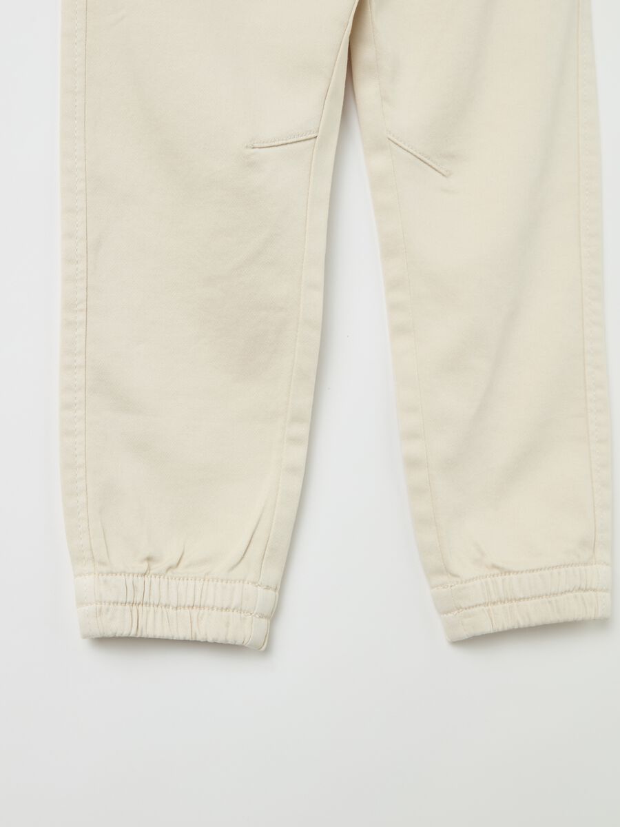 Stretch cotton joggers with drawstring_2