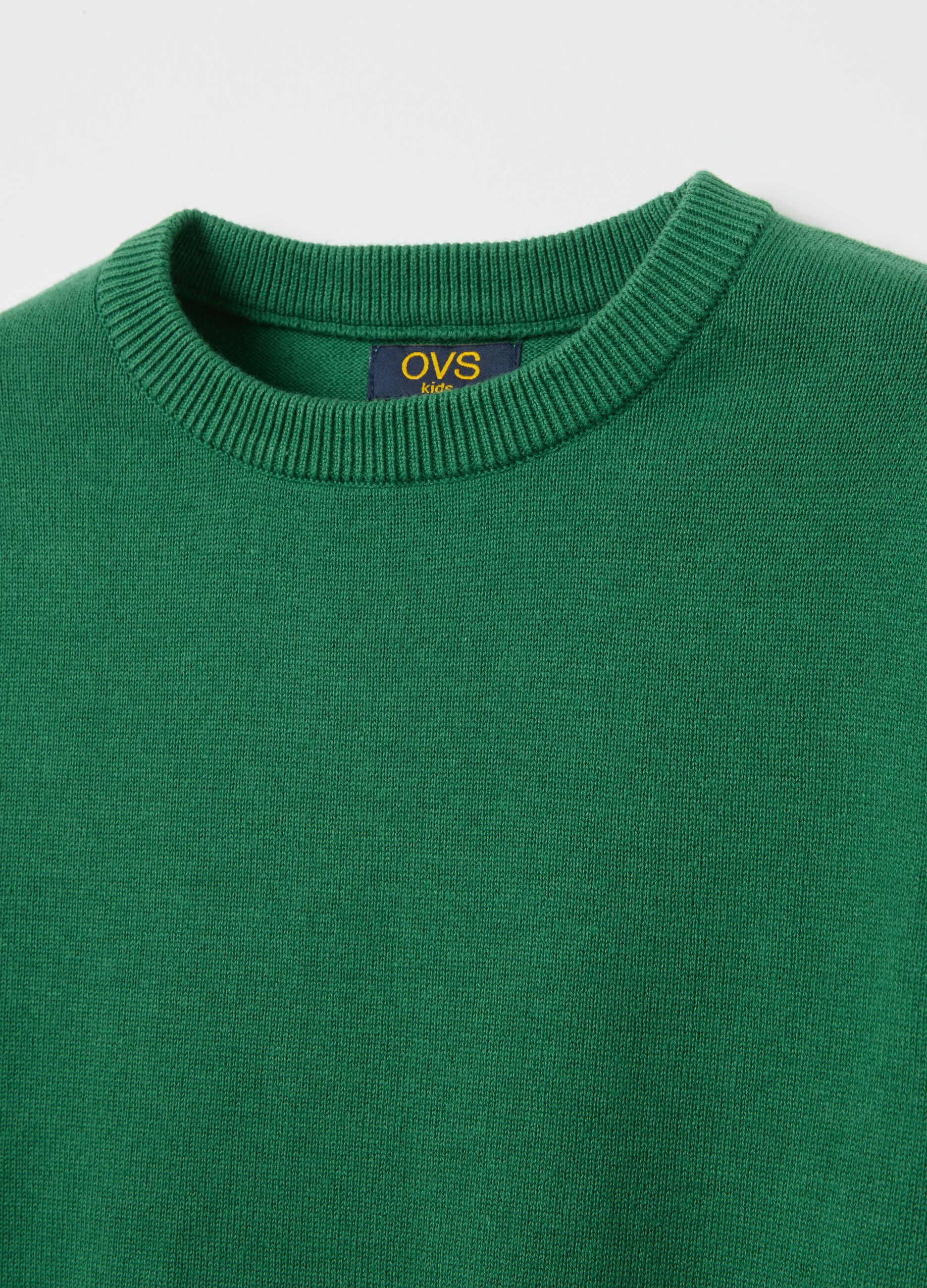 Cotton pullover with round neck