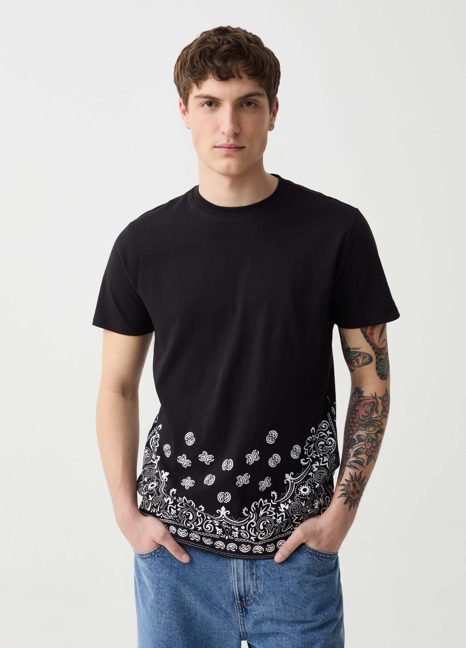 Ovs T-shirt in cotone con stampa paisley