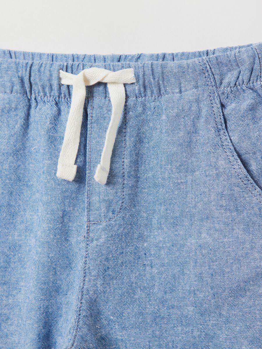 Jogger Bermuda shorts in cotton and linen_2