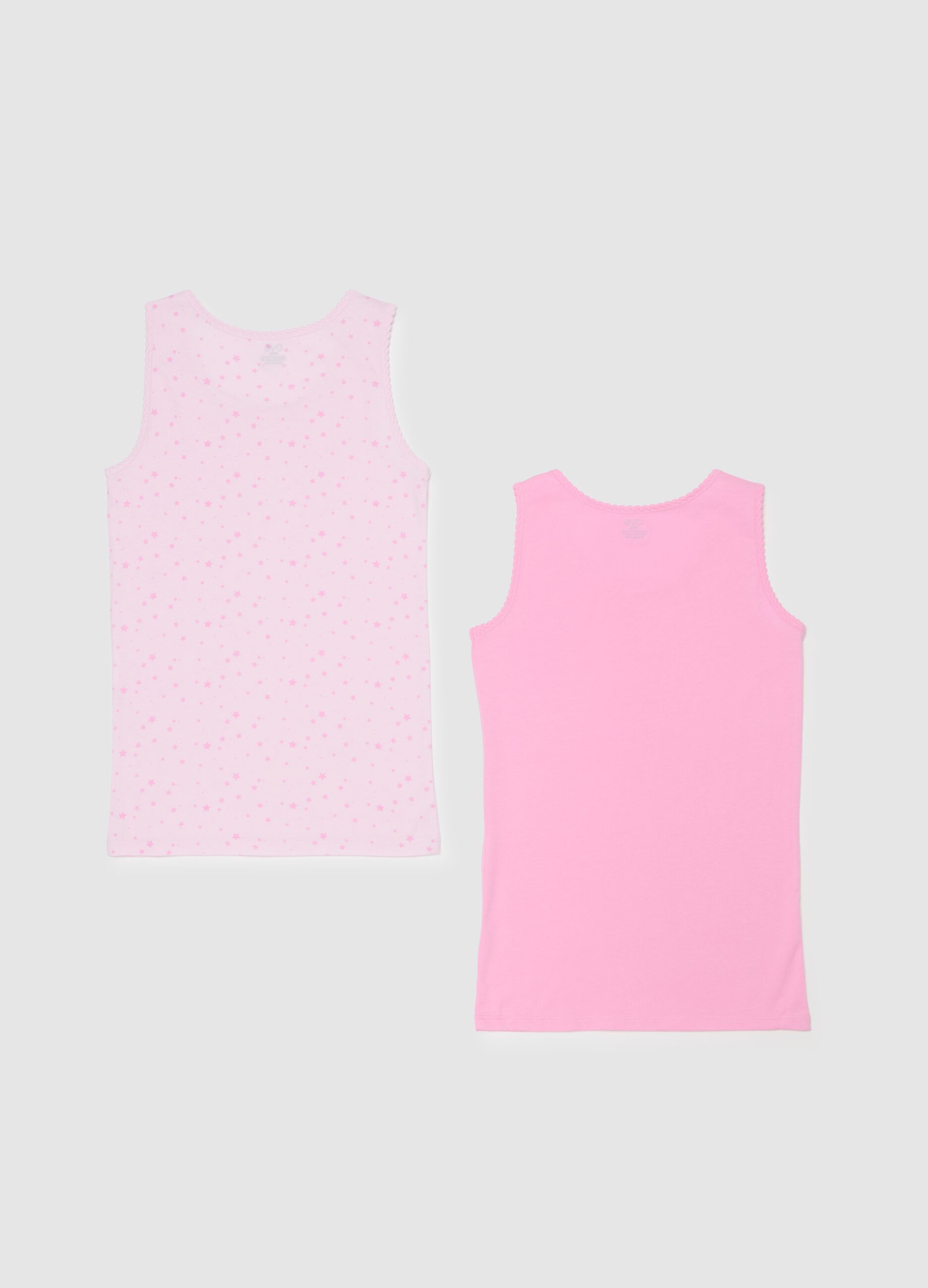 Two-pack vests in organic cotton with bow