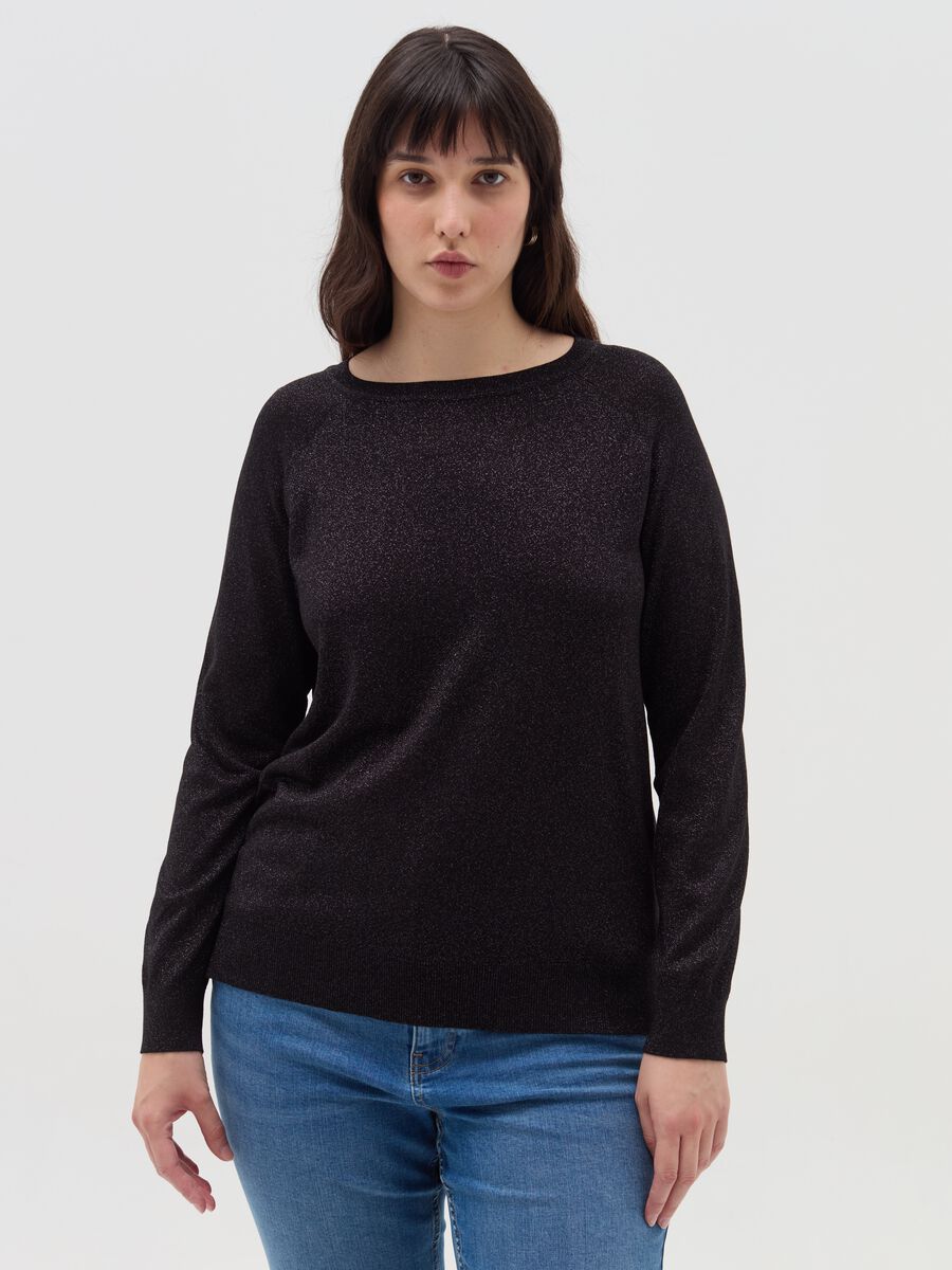 Curvy lurex pullover with raglan sleeves_1