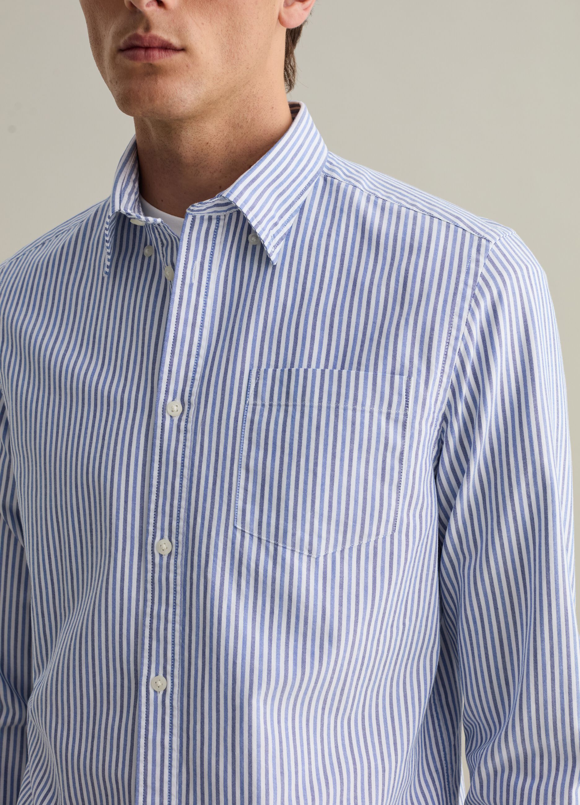 Regular-fit shirt in striped Oxford cotton