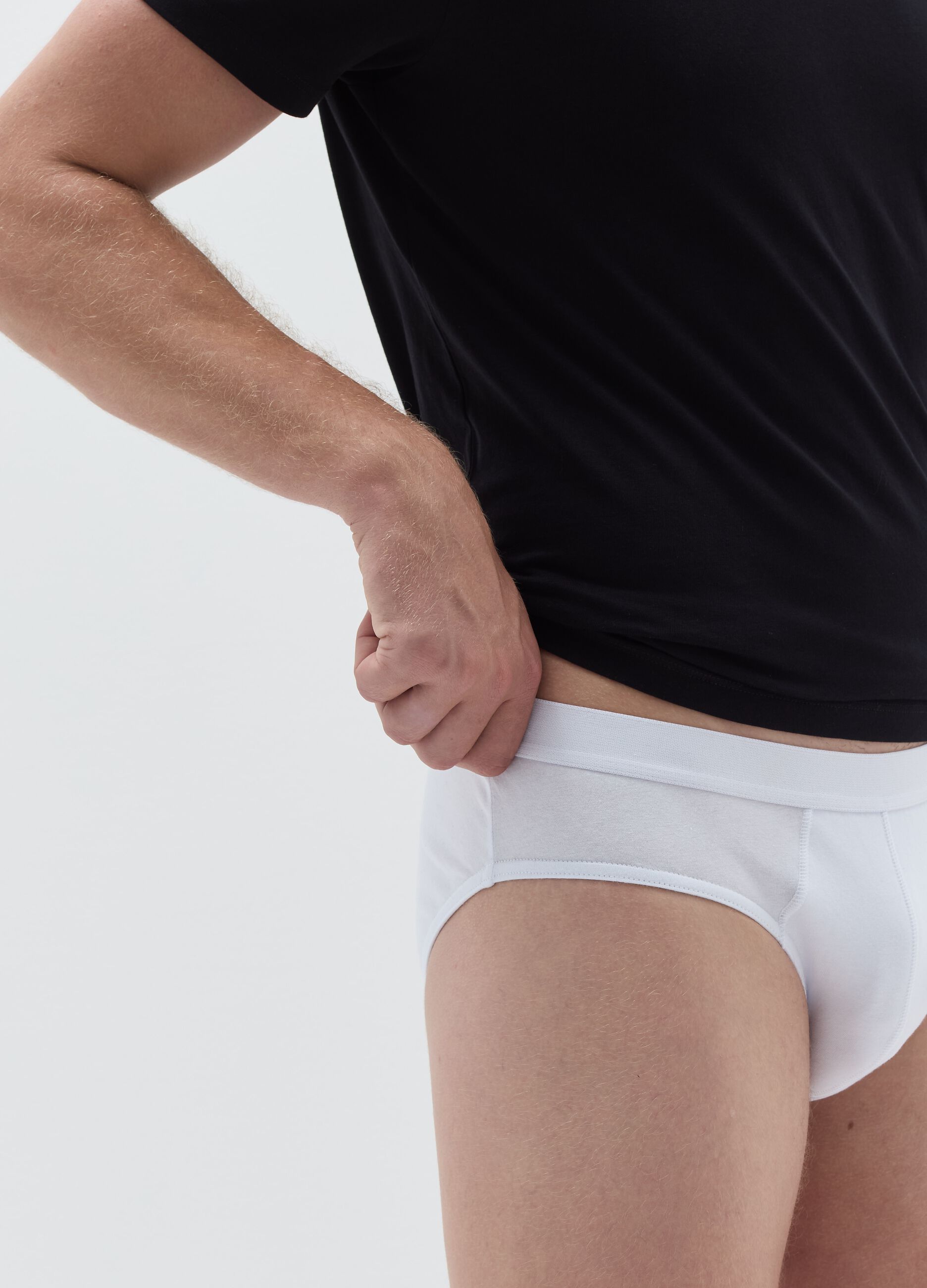 Five-pack briefs with external elastic