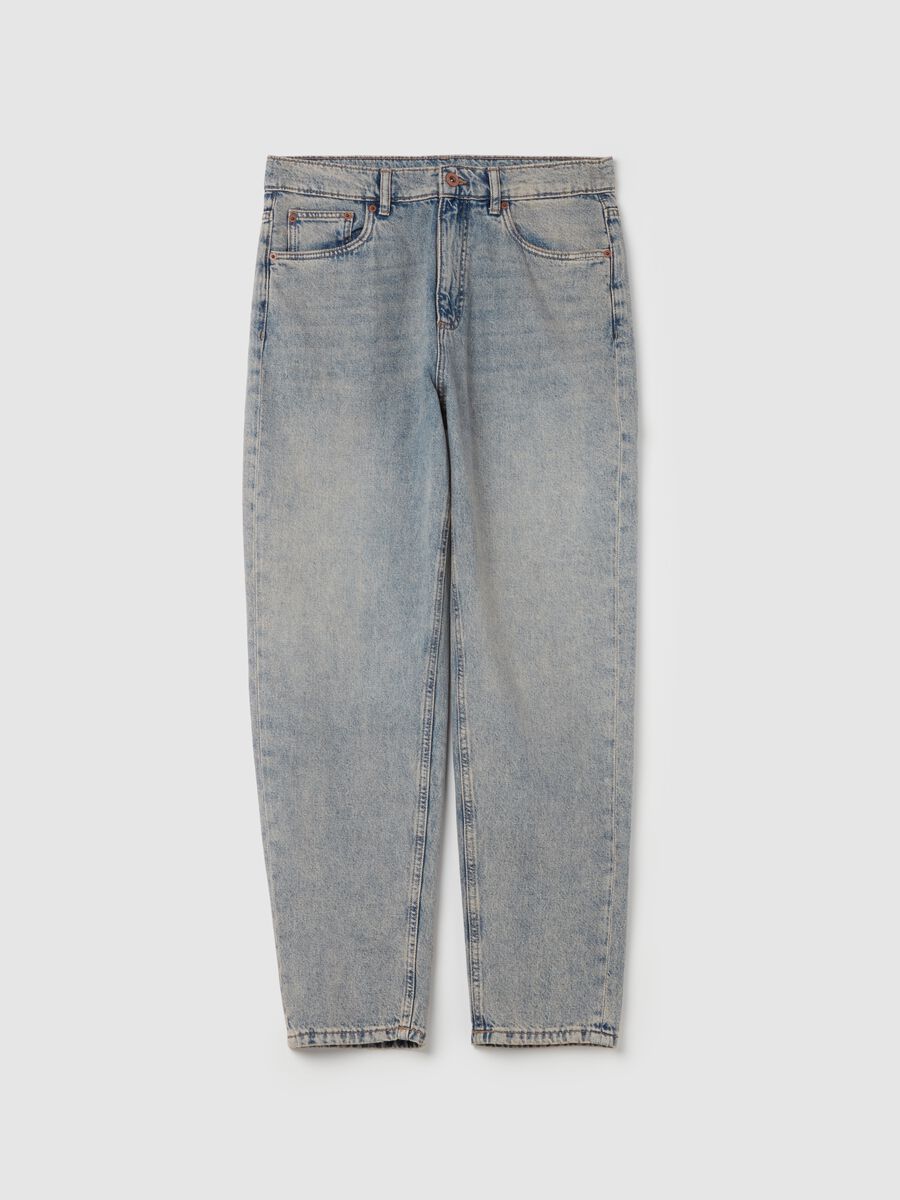 Balloon-fit acid-wash jeans_0