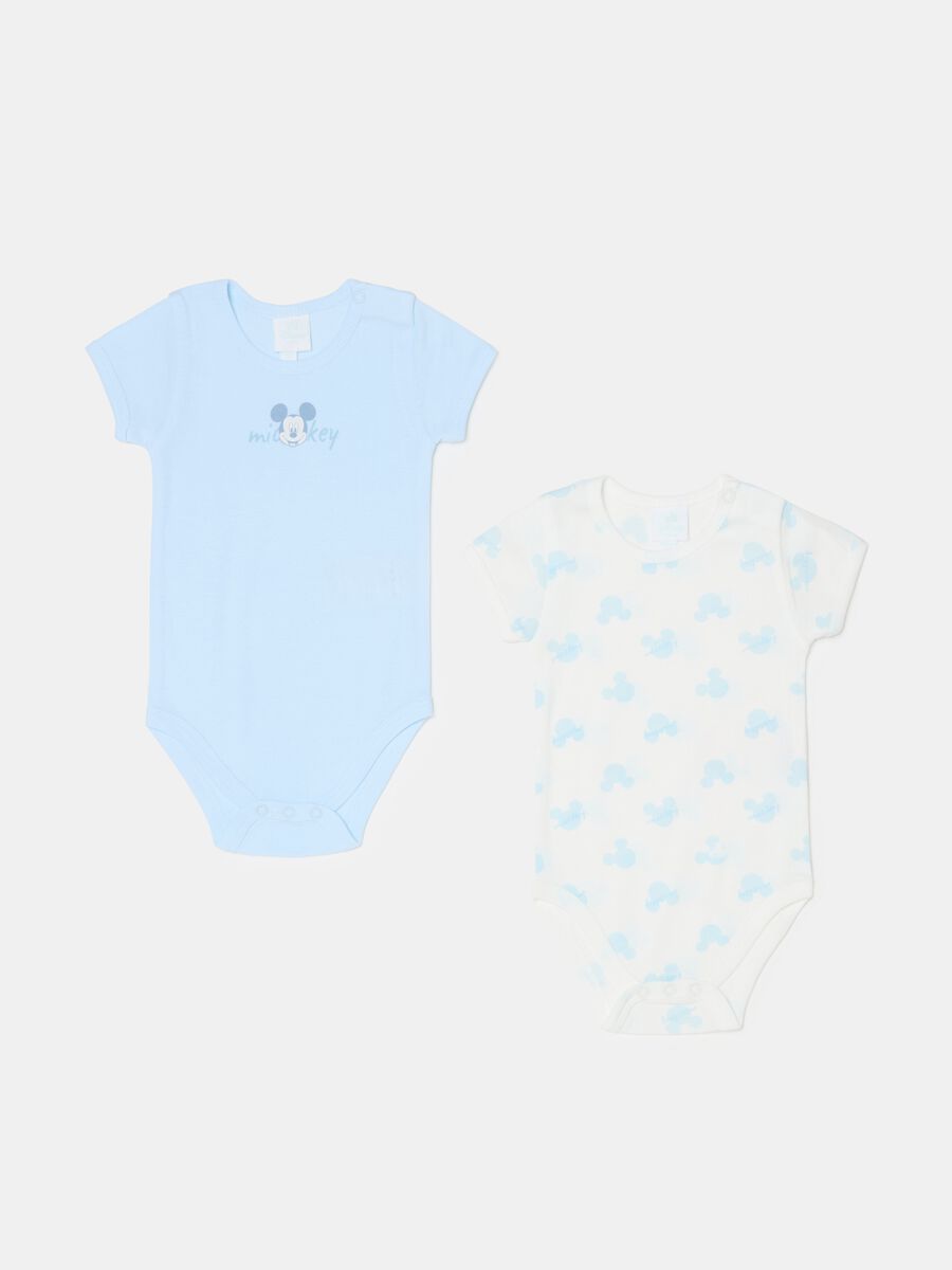Two-pack bodysuit in organic cotton with Mickey Mouse print_0