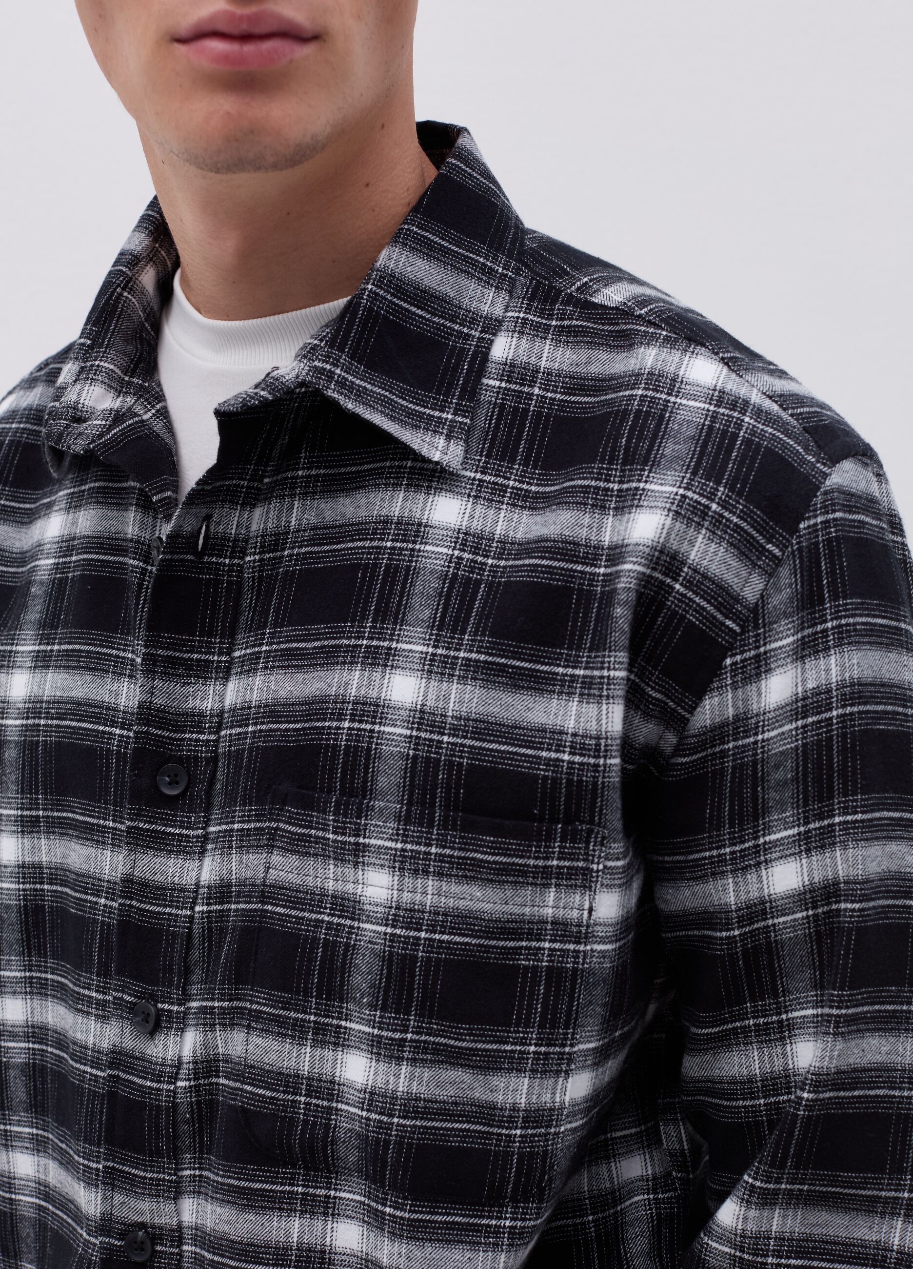 Flannel shirt with check pattern