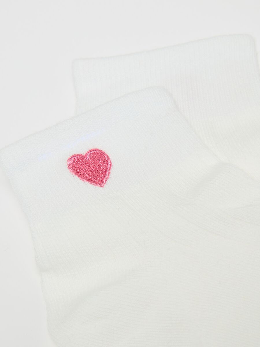 Five-pair pack short socks with heart embroidery_2