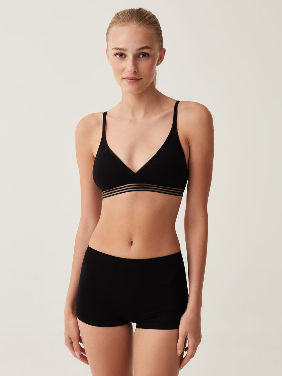 The Triangle stretch cotton soft triangle bra_1