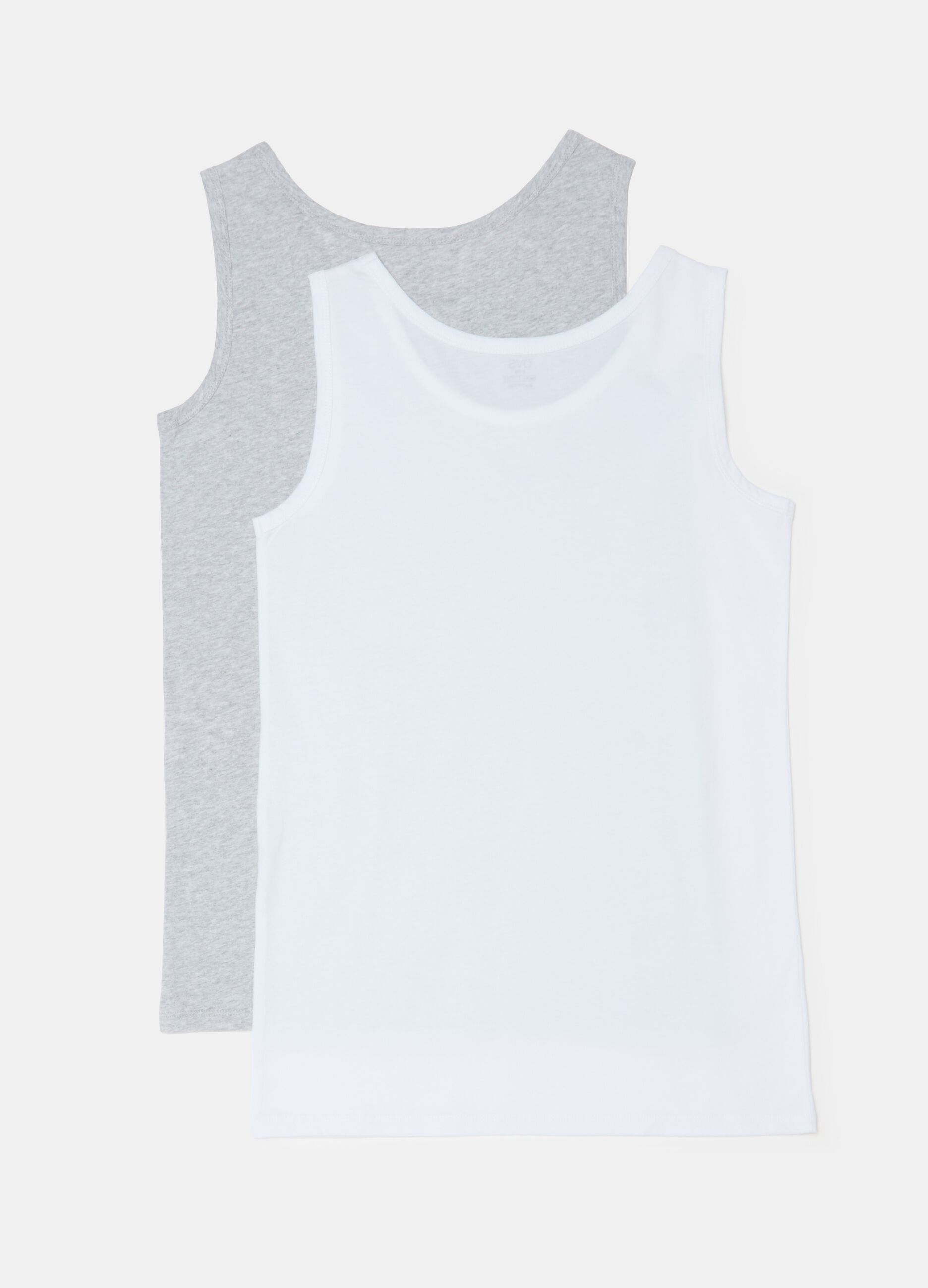 Two-pack racerback vests in organic cotton jersey