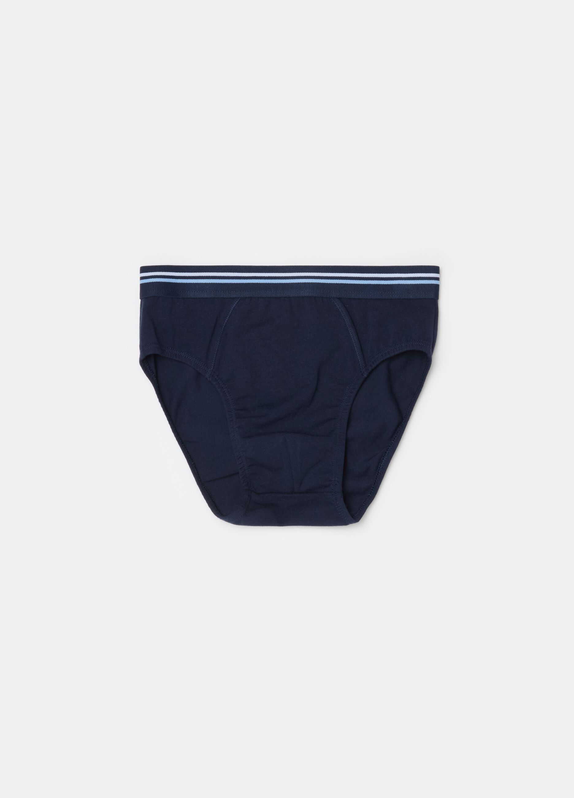 Organic cotton briefs with striped elastic