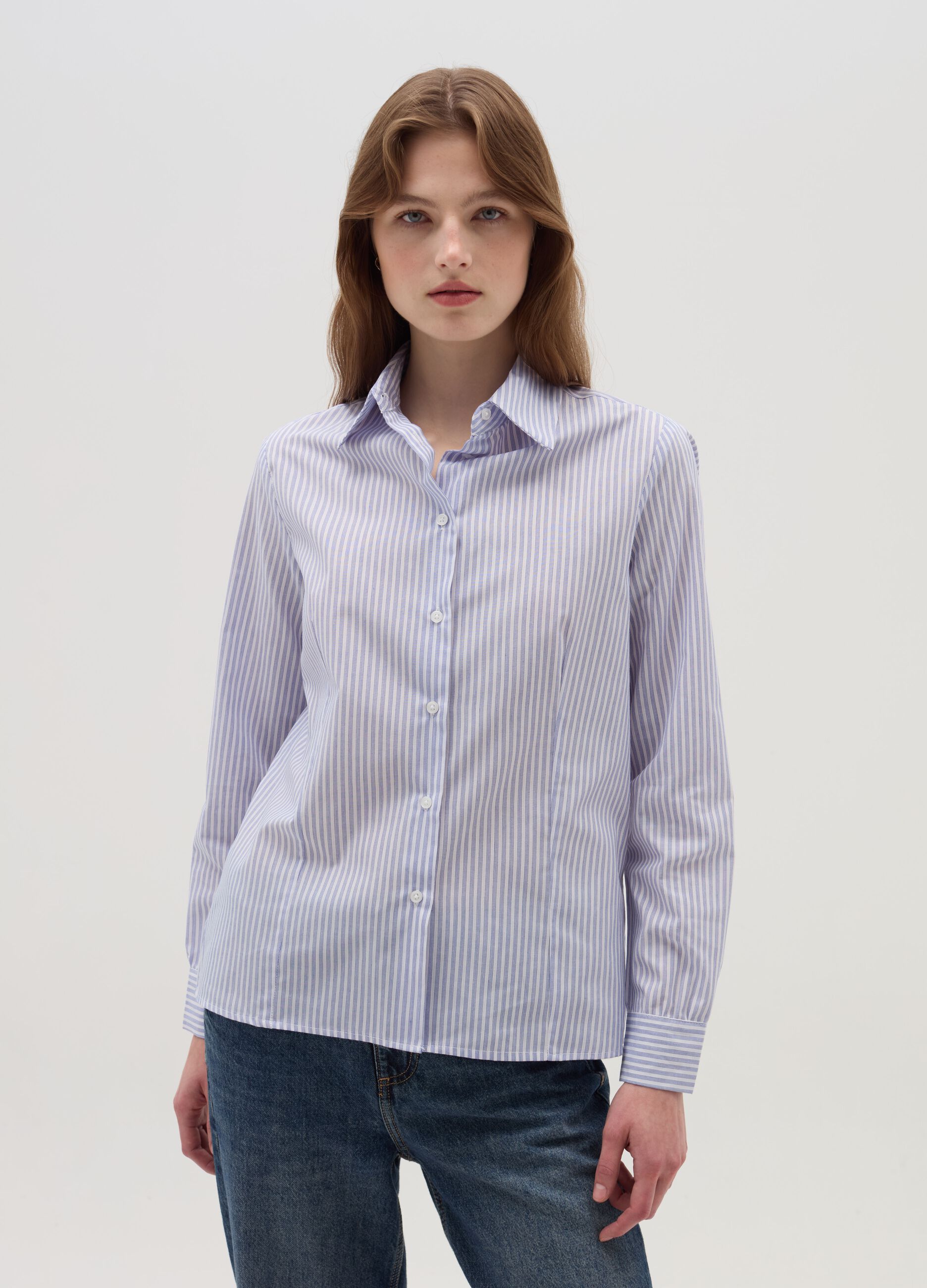 Camicia con pinces laterali