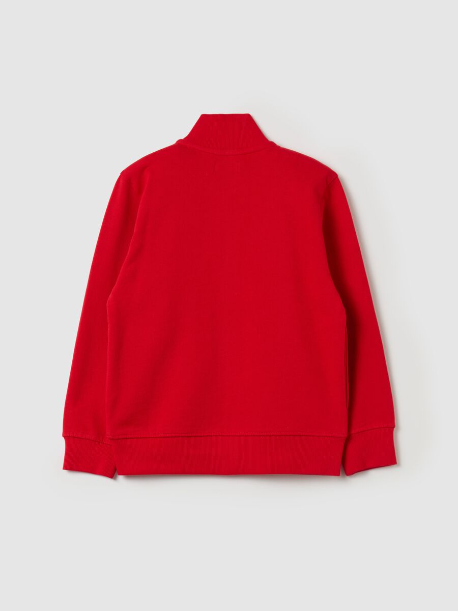 Full-zip sweatshirt in cotton with high neck_1