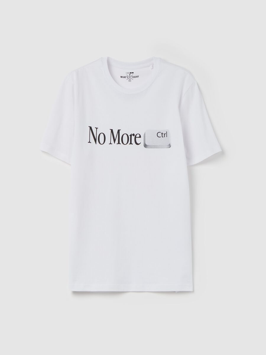Cotton T-shirt with "No More Ctrl” print_0
