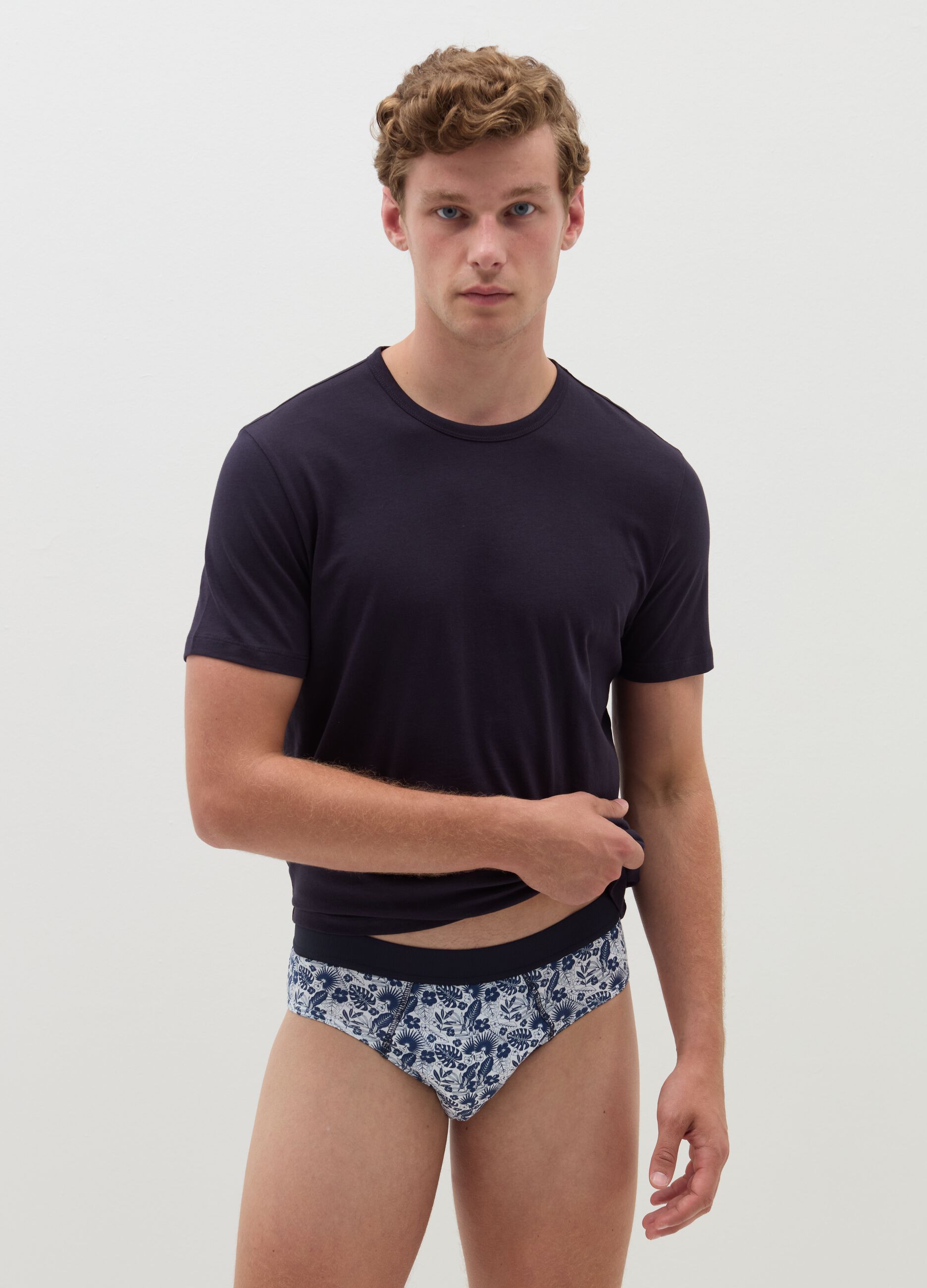 Five-pack briefs in organic cotton with print