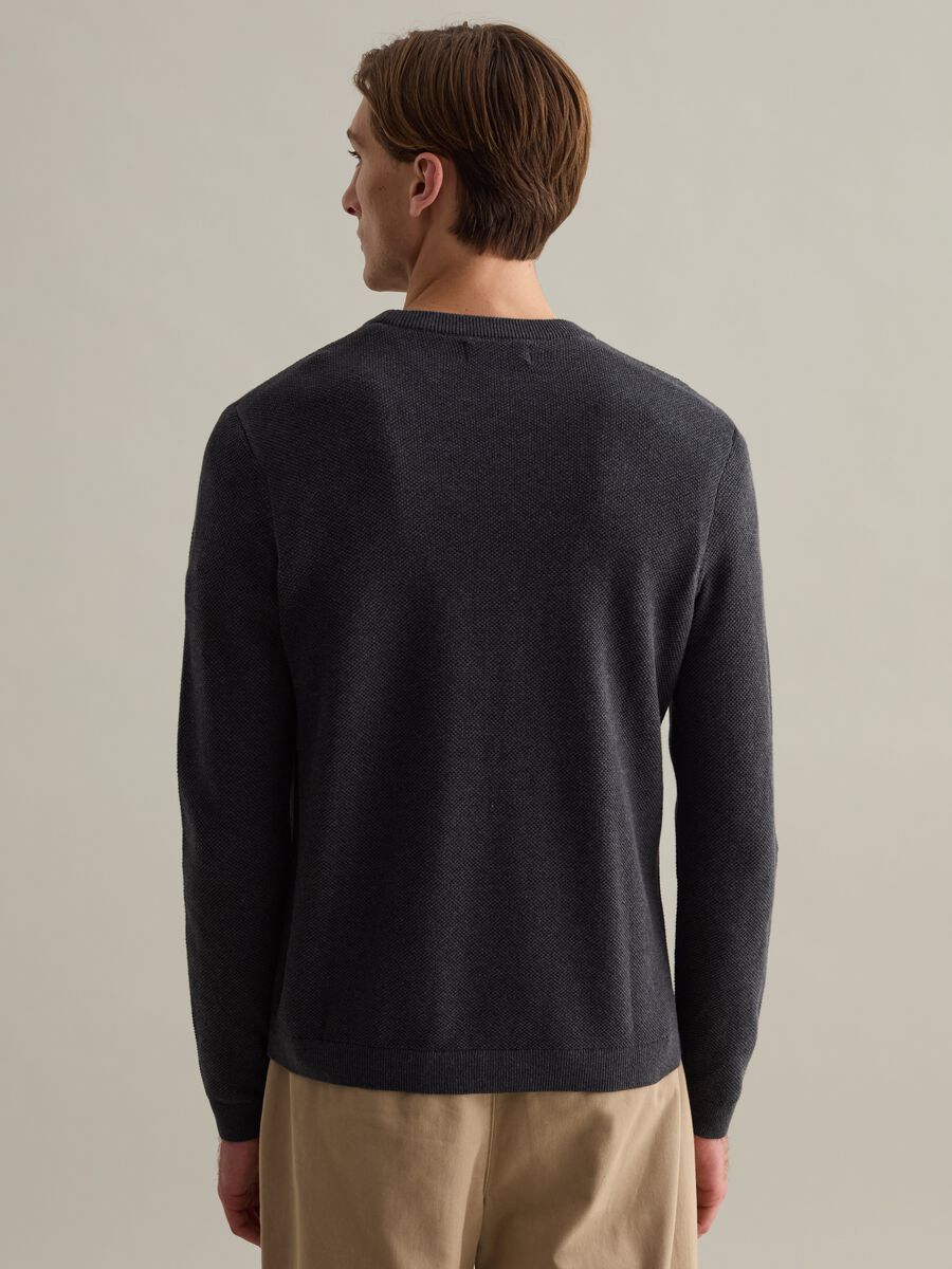 Piquet pullover with round neck_2