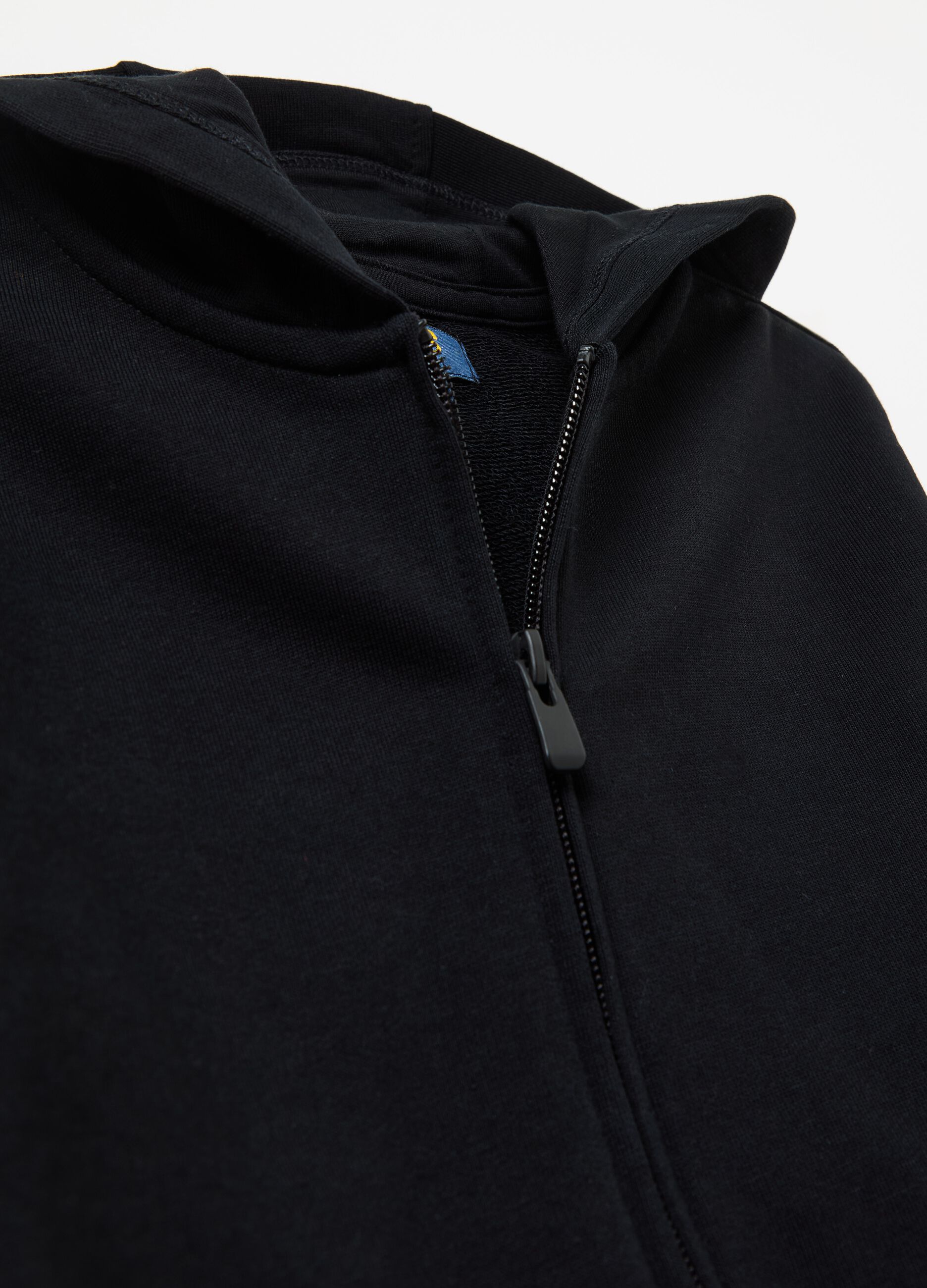 Full-zip sweatshirt in solid colour French terry