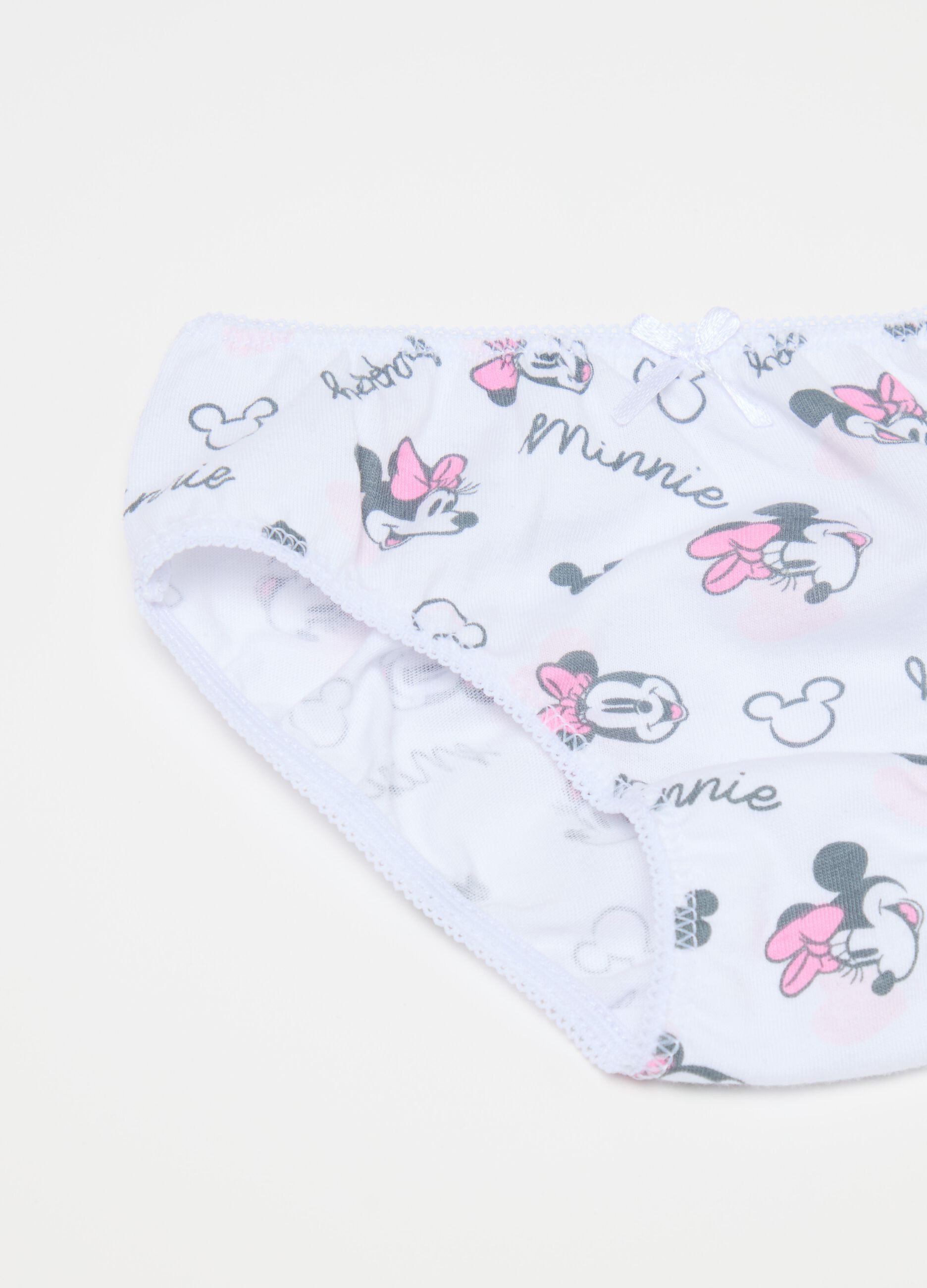 Five-pack organic cotton briefs with Minnie Mouse print