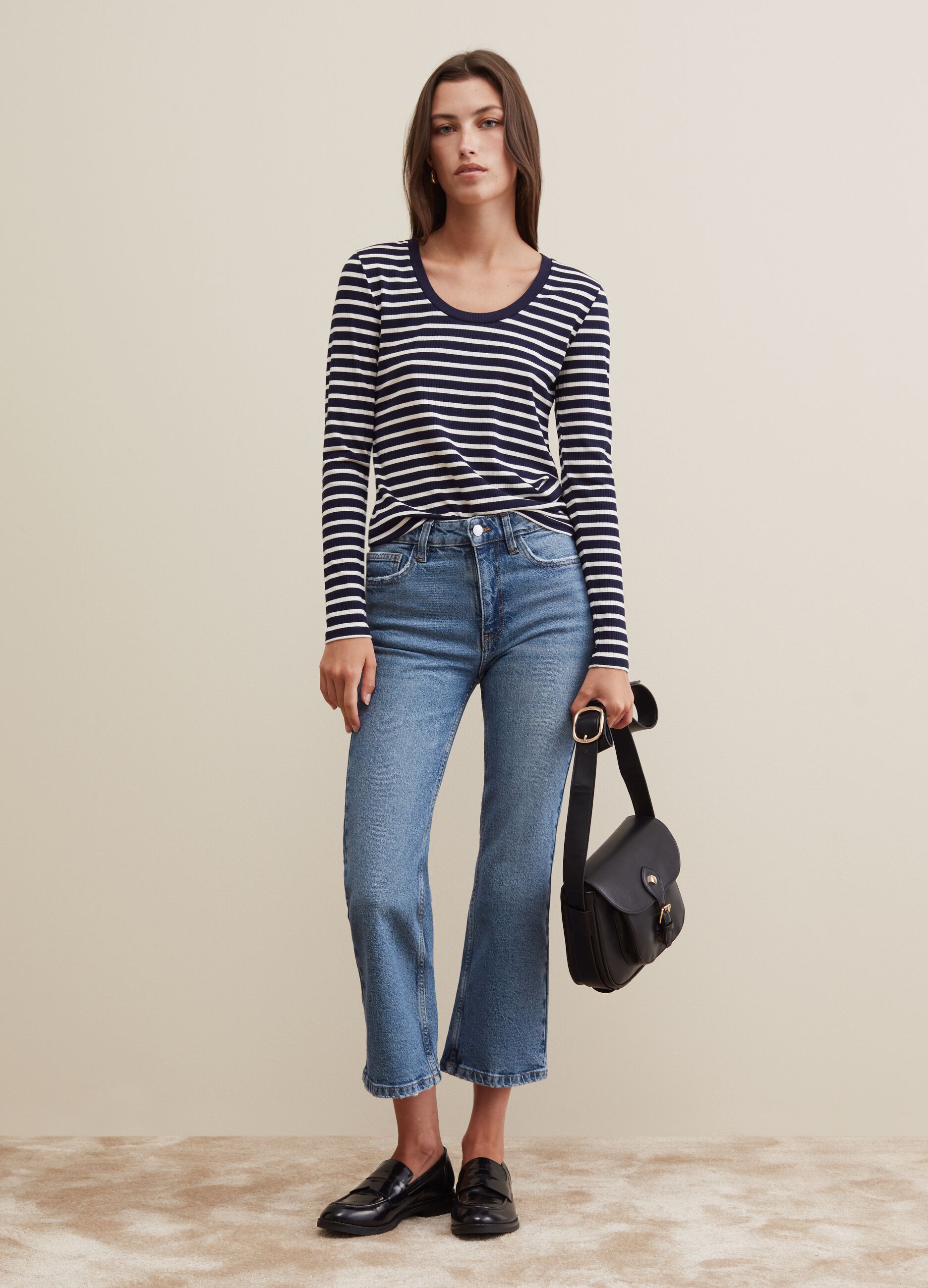 Jeans cropped flare fit