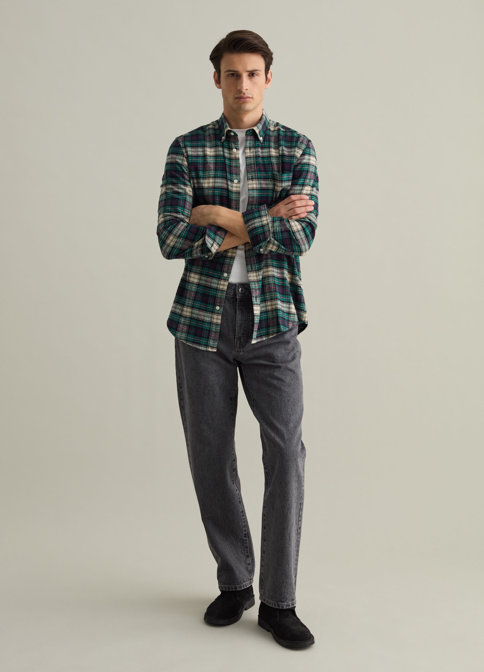 Chequered flannel shirt with pocket