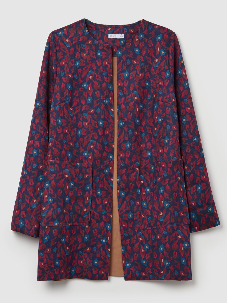 Open jacket with flowers print_4