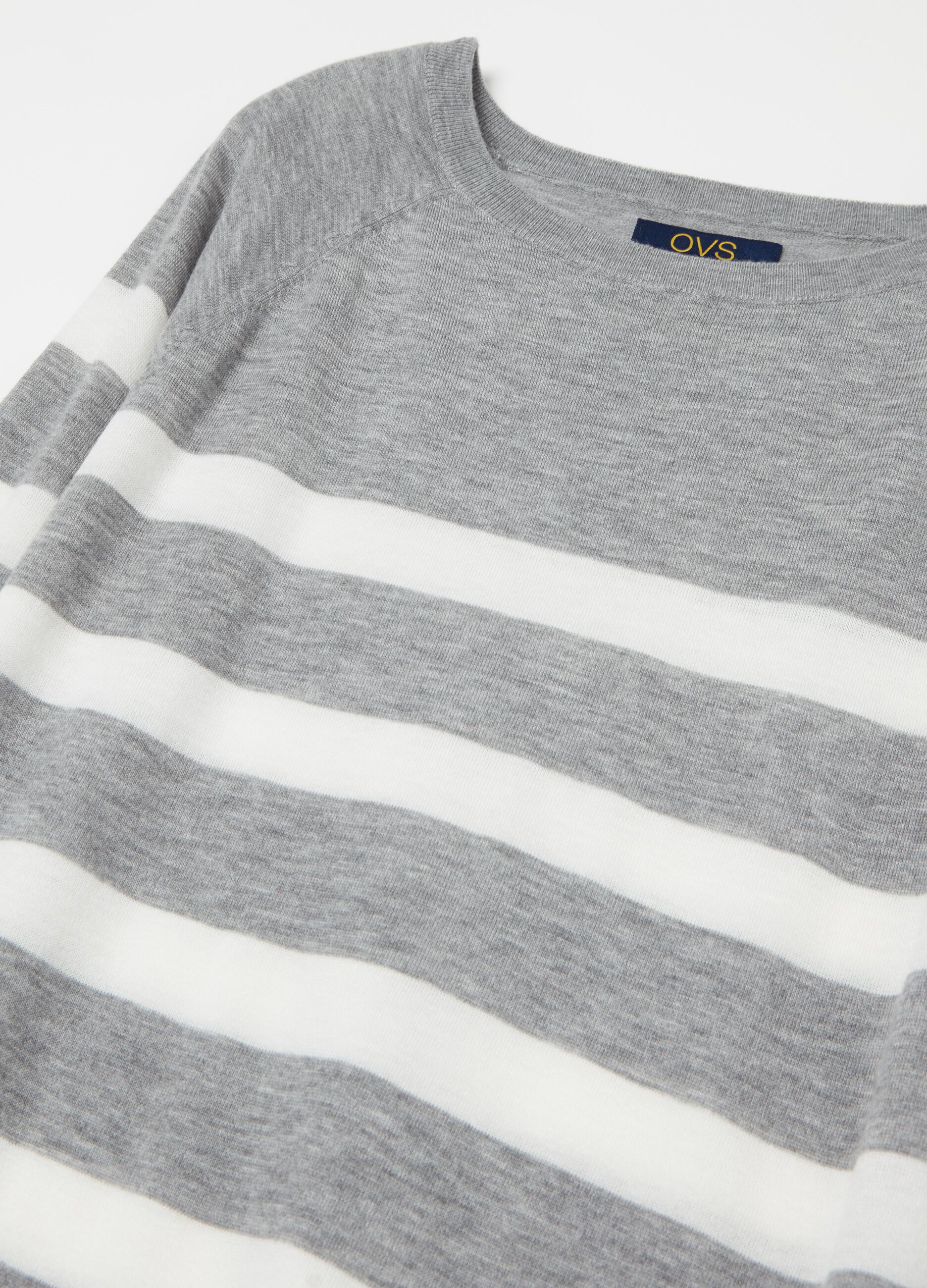 Striped top with raglan sleeves