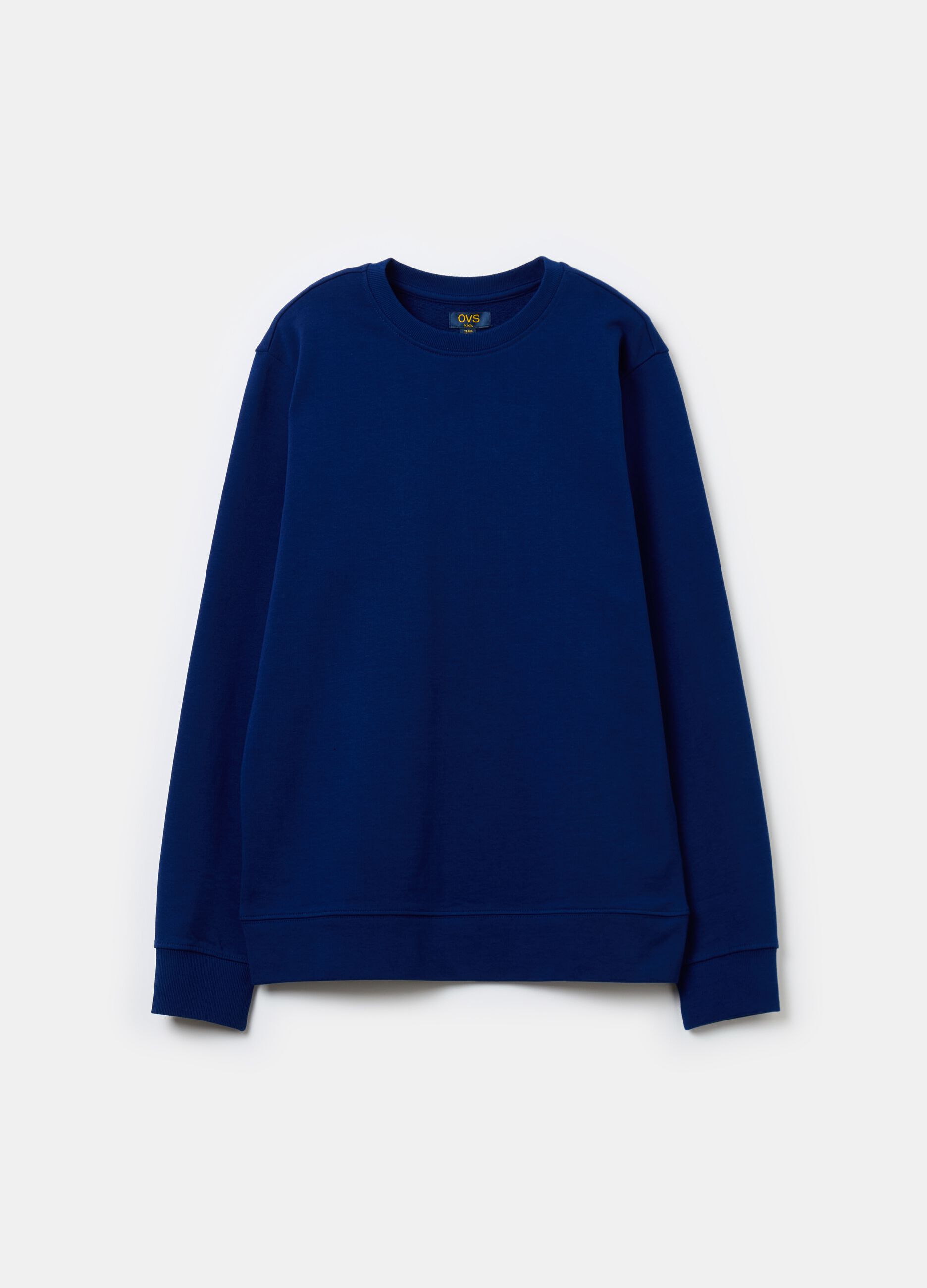 Solid colour sweatshirt with round neck