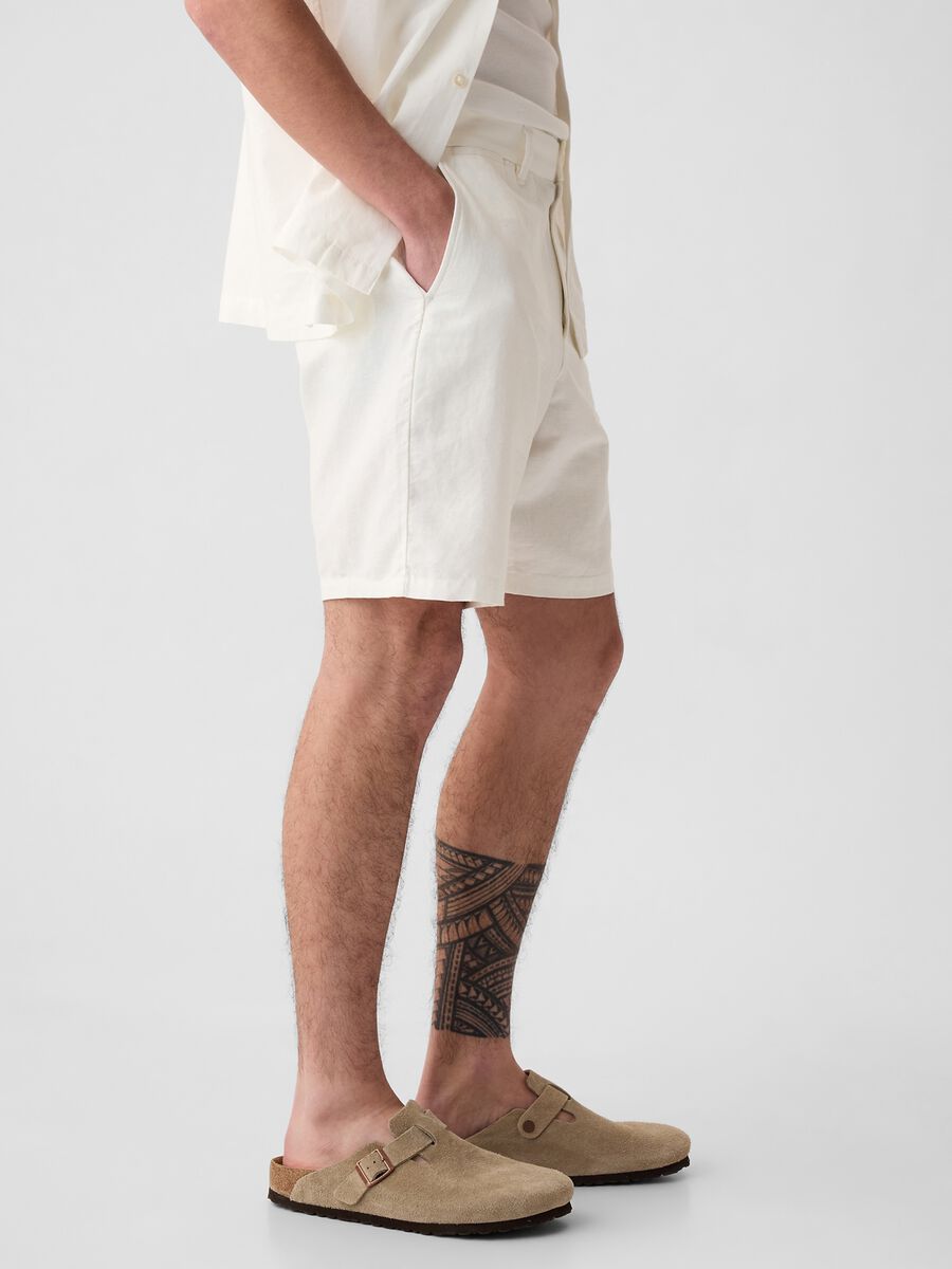 Linen and cotton Bermuda shorts_2