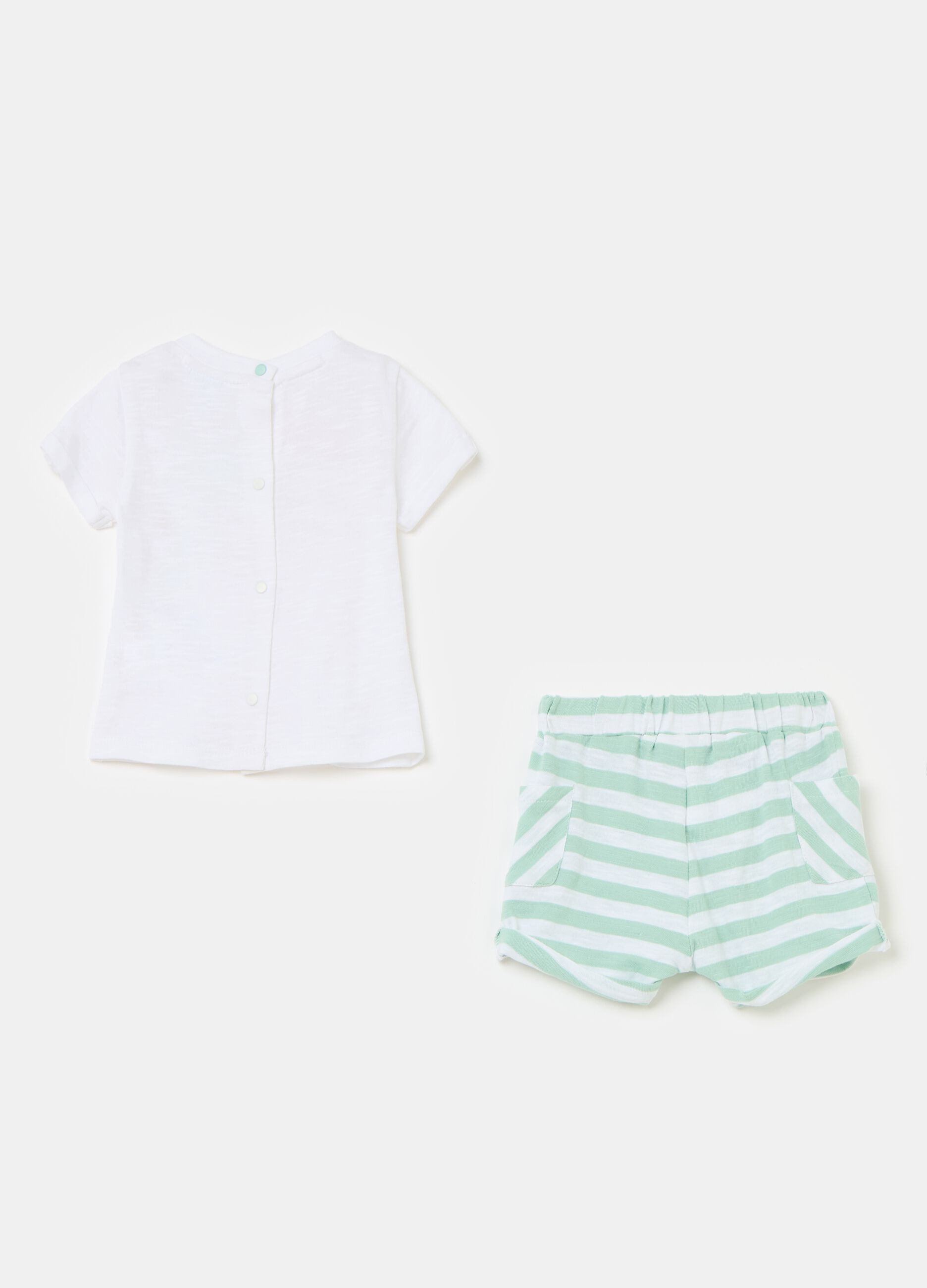T-shirt and Bermuda shorts set in organic cotton