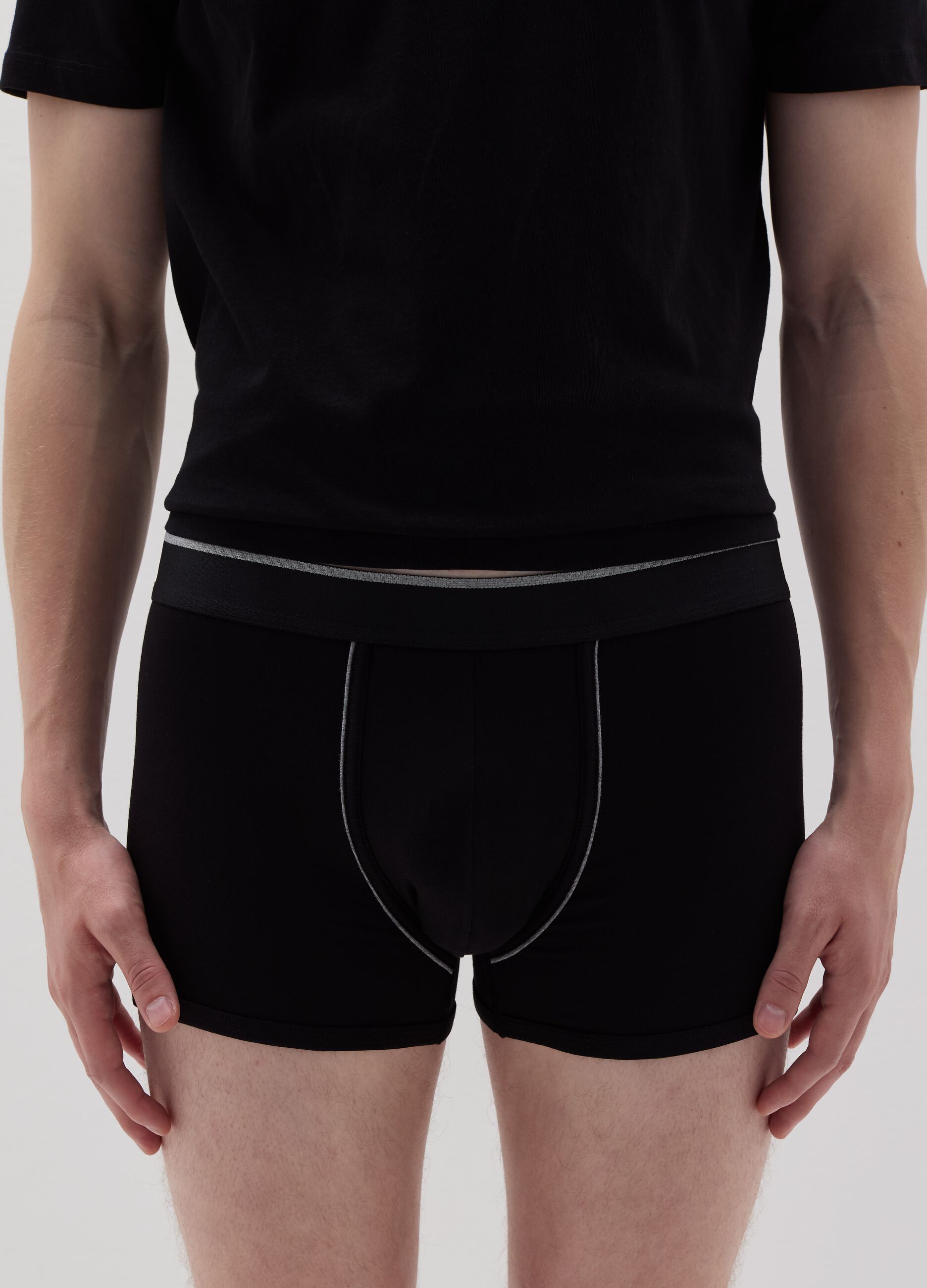 Two-pack boxer shorts with contrasting piping