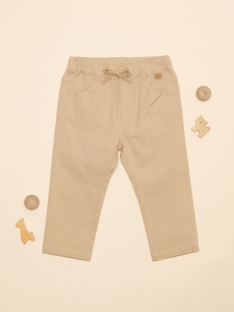 Pantaloni in twill di cotone stretch_0