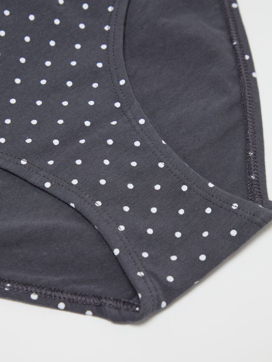 Organic cotton briefs with polka dot pattern_3