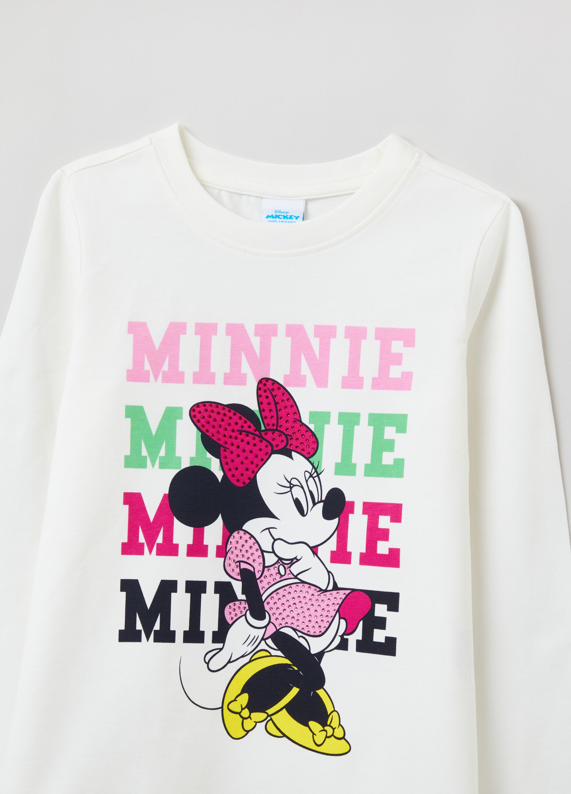 Long-sleeved T-shirt with Minnie Mouse print