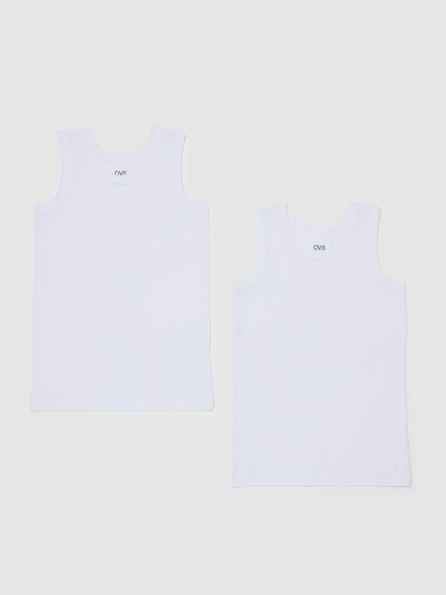 Two-pack racerback vests in organic cotton_0