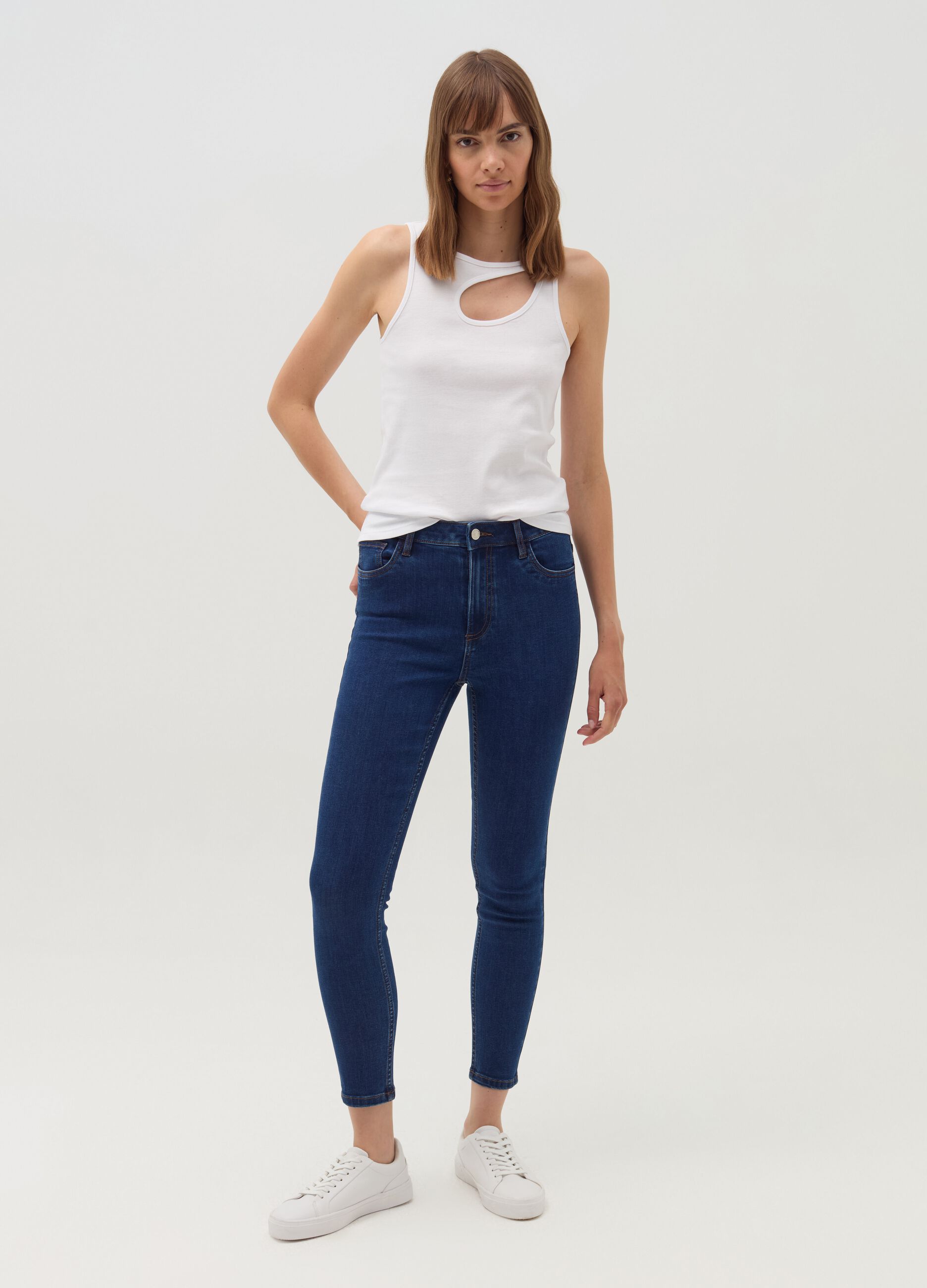 Skinny-fit crop jeans