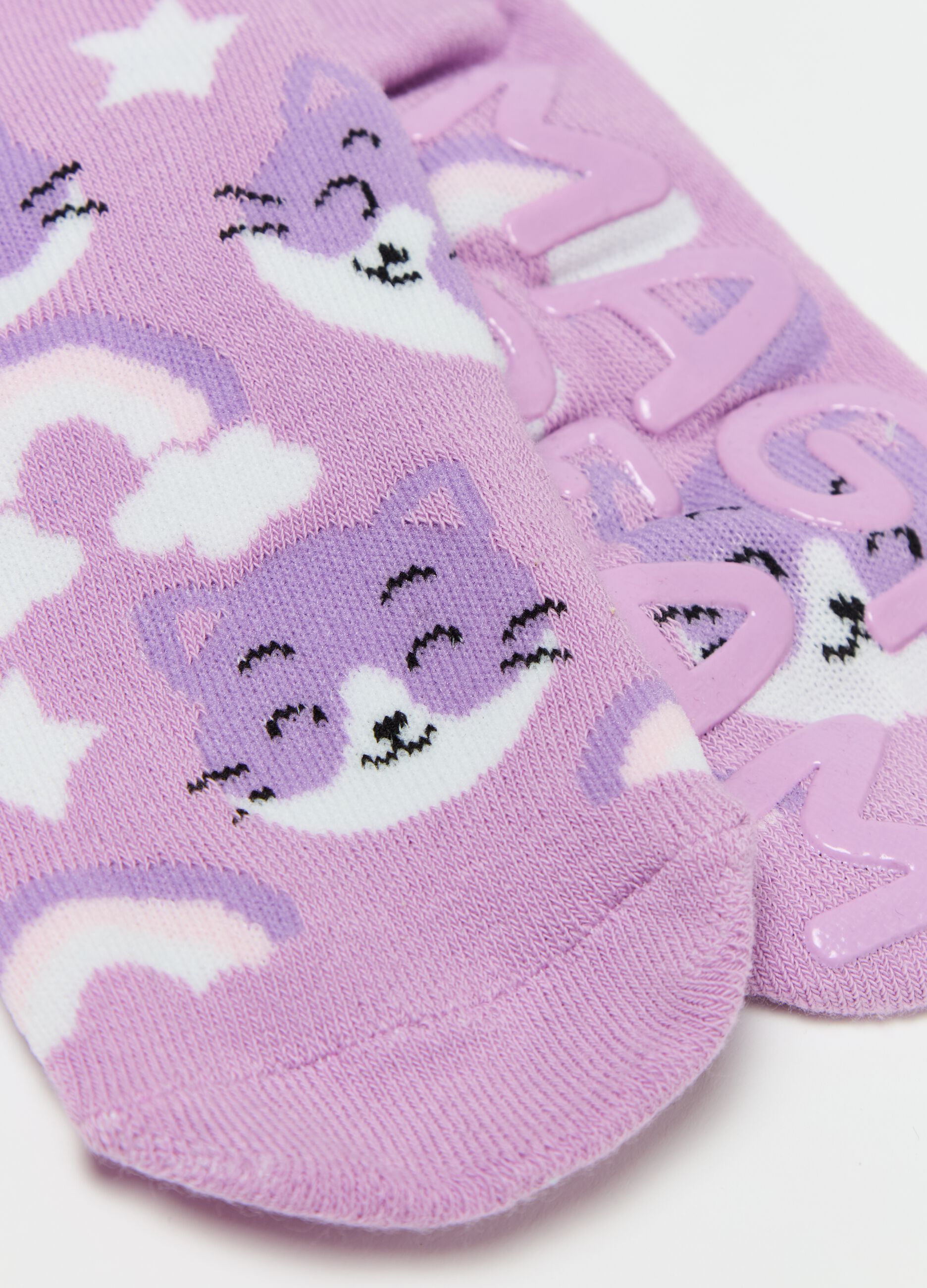 Slipper socks in organic cotton with design