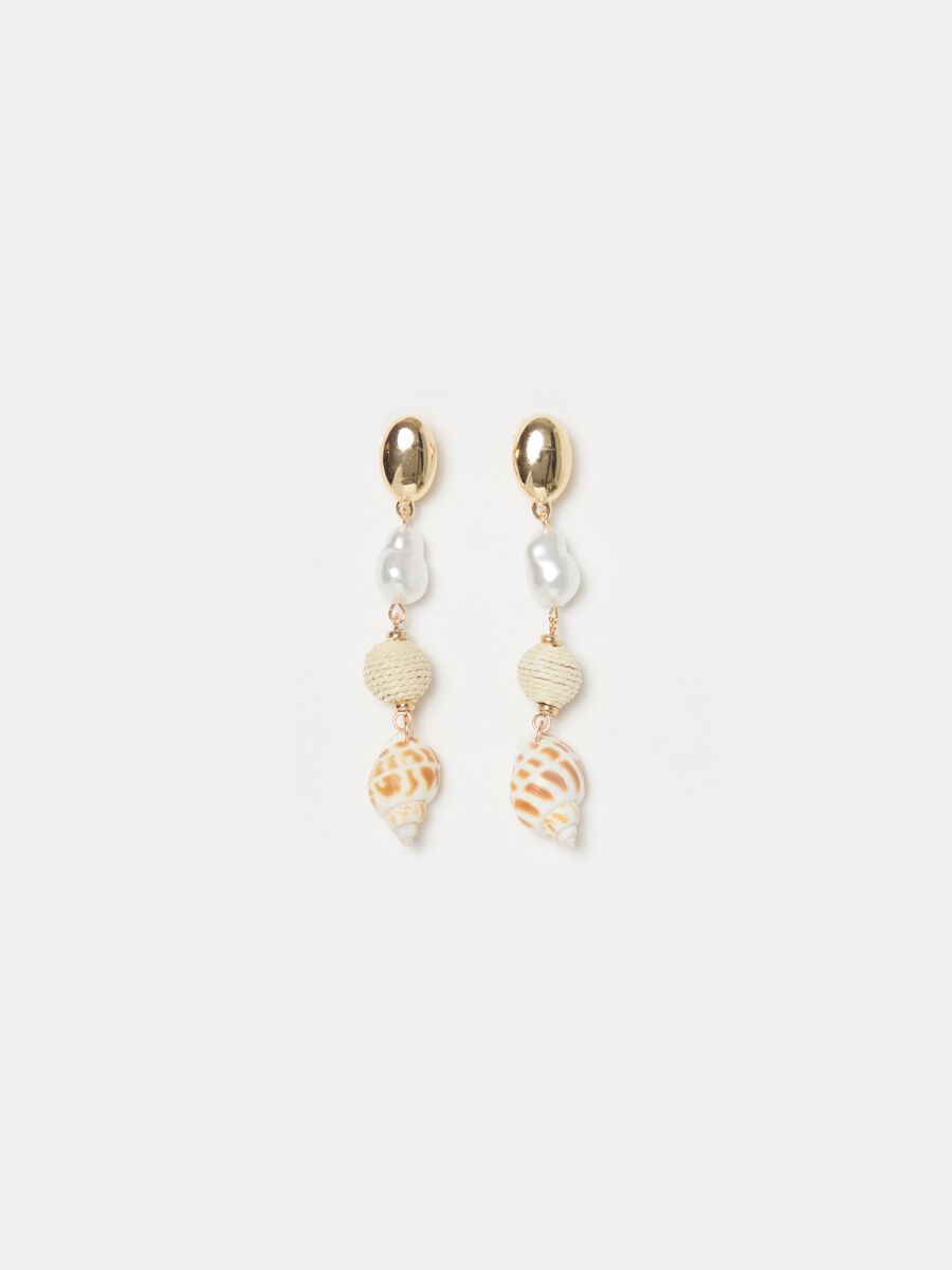 Pendant earrings with shells_0