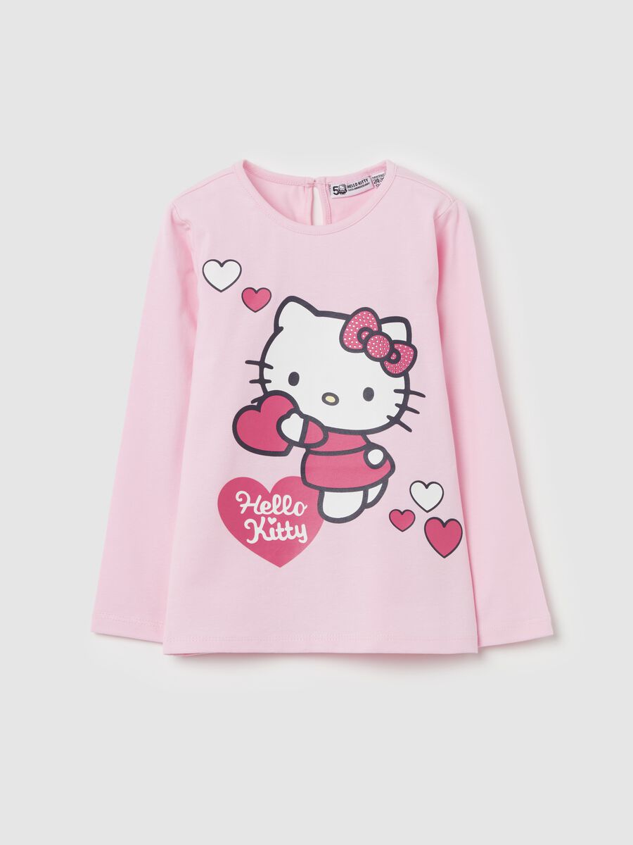 Long-sleeved T-shirt with Hello Kitty print_0