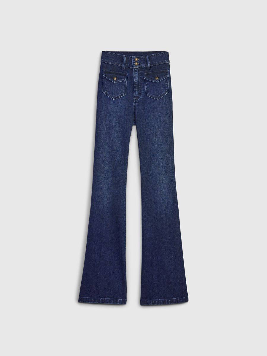 High-rise flare-fit jeans with buttons_5