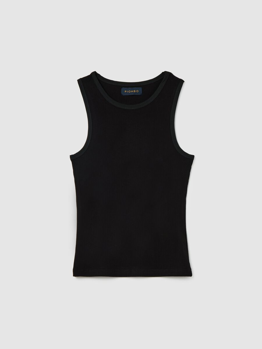 Tank top in ribbed stretch viscose_4