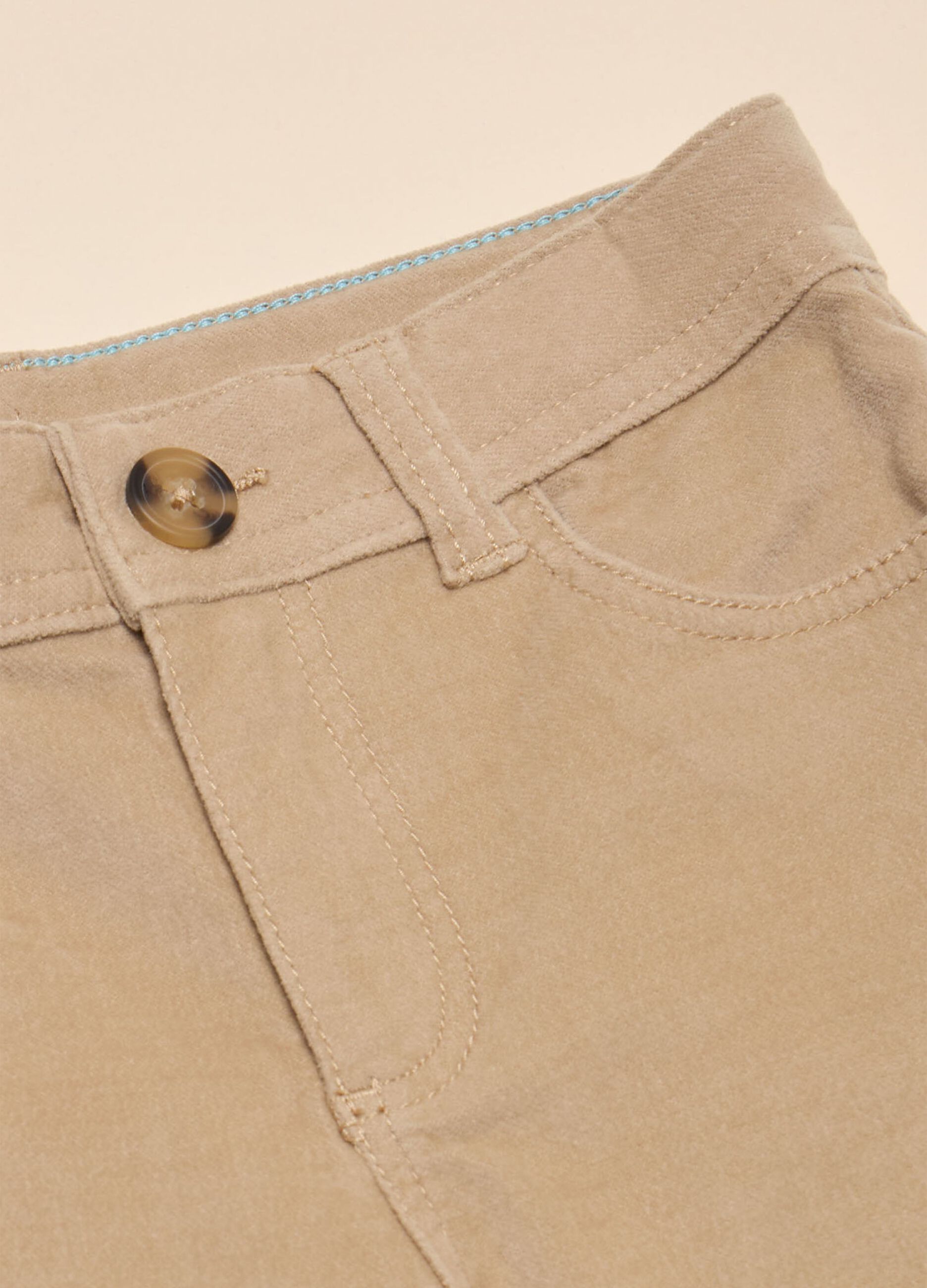 Pantaloni velour di cotone stretch